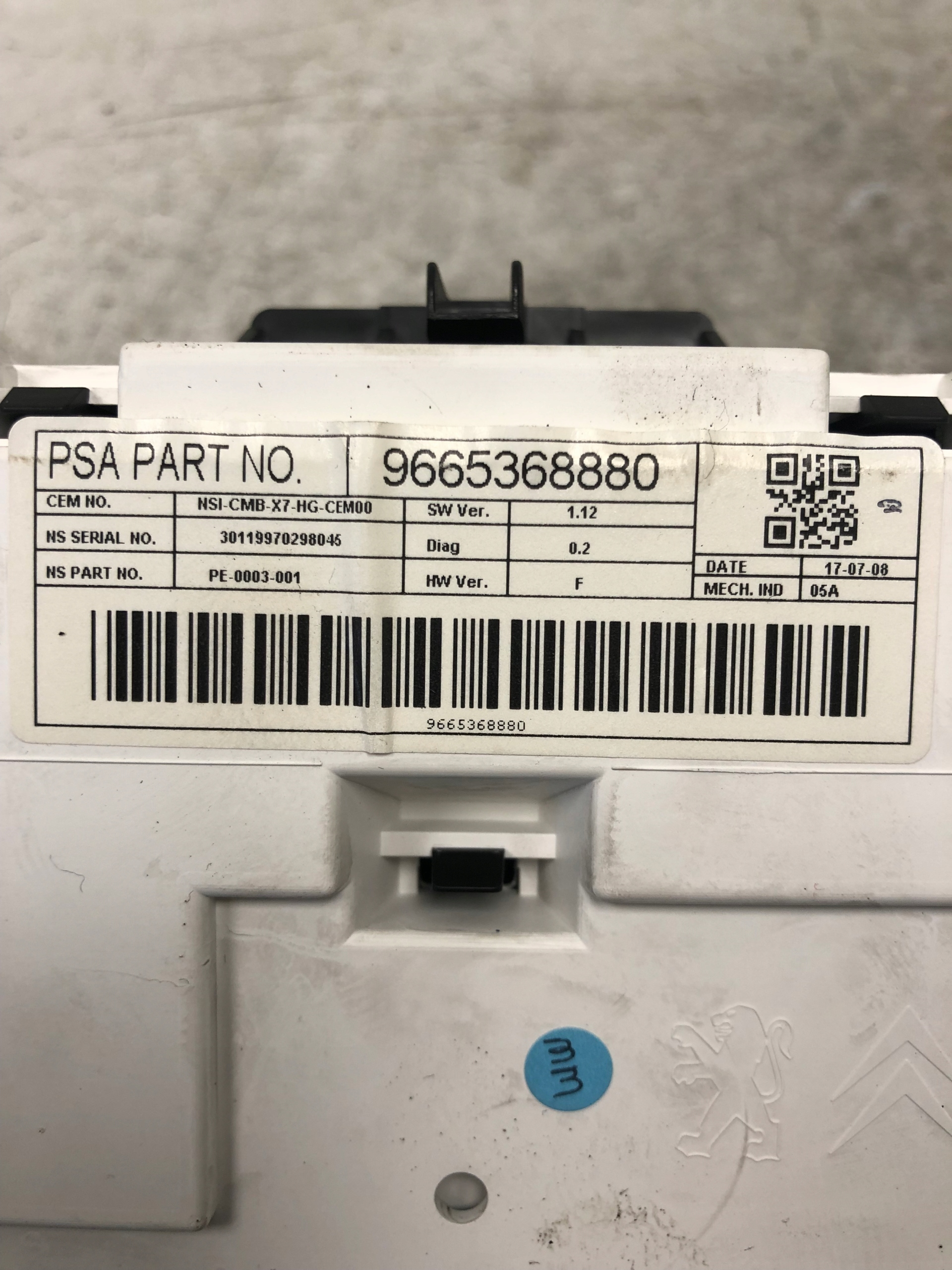 dials dials cover CITROEN C5 III 9665368880