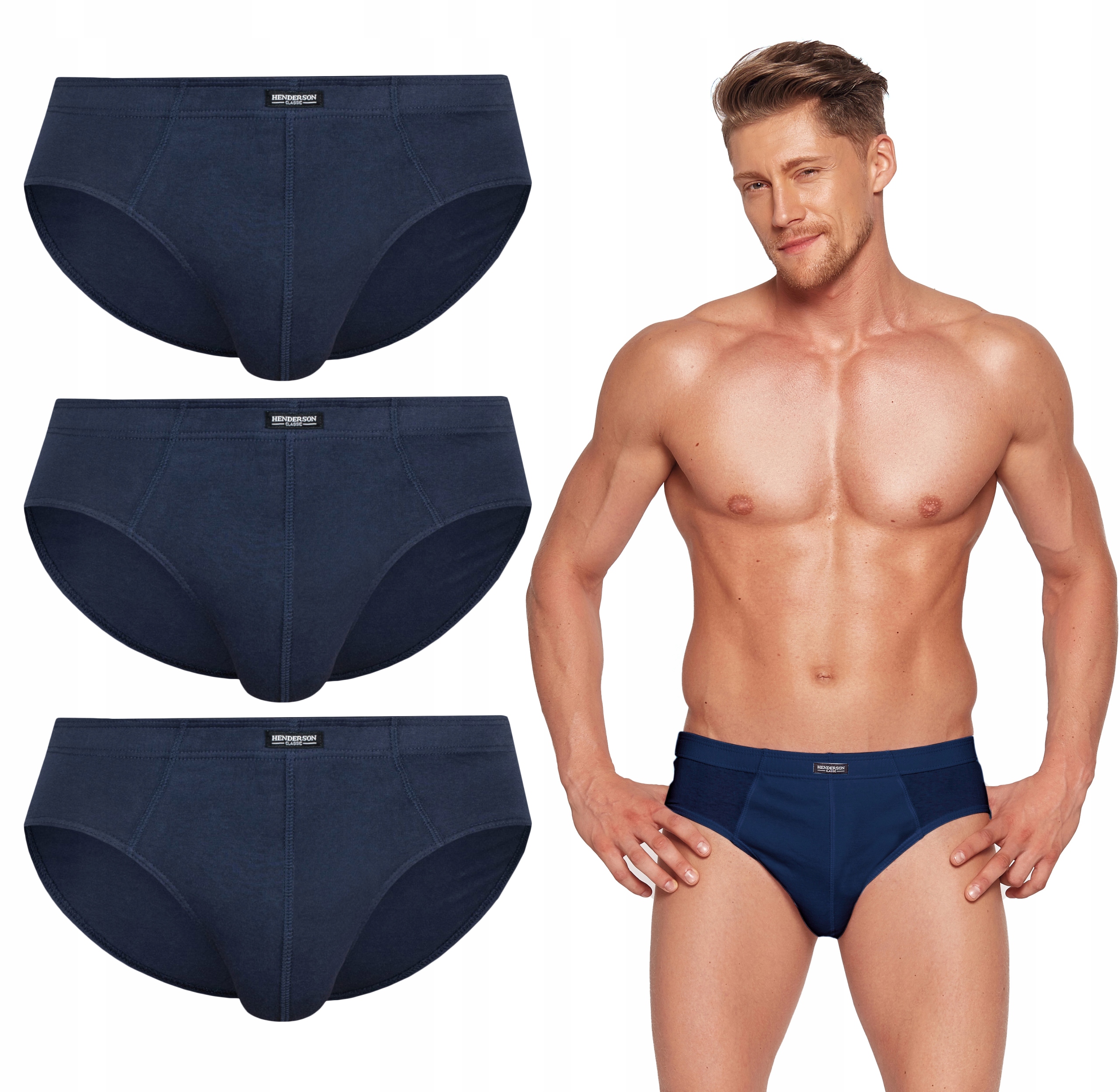 

Slipy Męskie Henderson Bawełniane Granat 3-PAK XXL