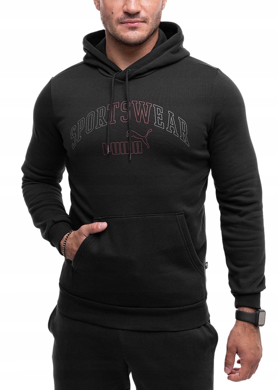 pánská mikina s kapucí Puma Sportovní bavlněná teplá mikina vel S