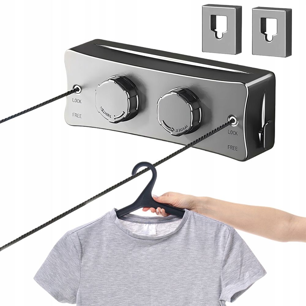 Levně Koupelnová Šňůra Na Prádlo Z Nerezové Oceli 5.1 M 20 Kg, Rolovací Sušička