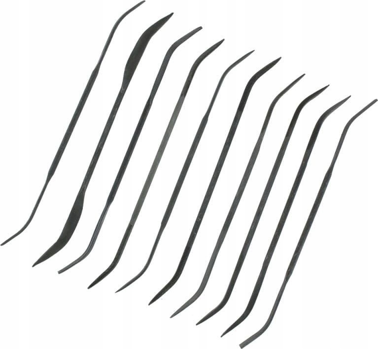 Sada 10 středních oboustranných rýhovacích pilníků Modelcraft Shesto