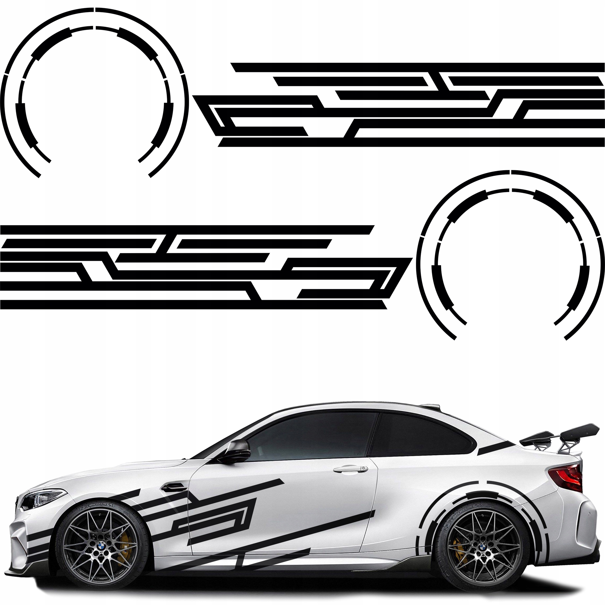 Samolepky Na Auto Pásy Linky Geometrie 45x560 cm