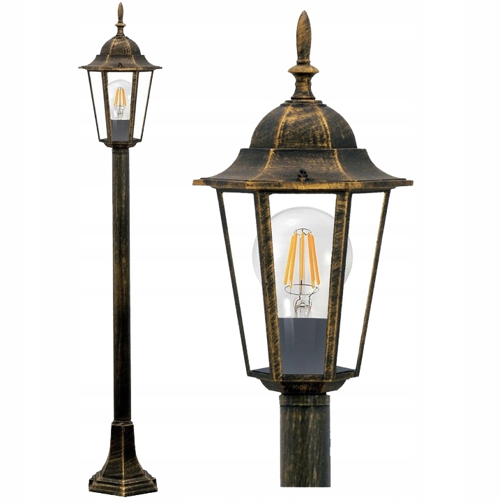 Lampa ogrodowa stojąca Słupek Latarnia E27 Led 110 cm Retro