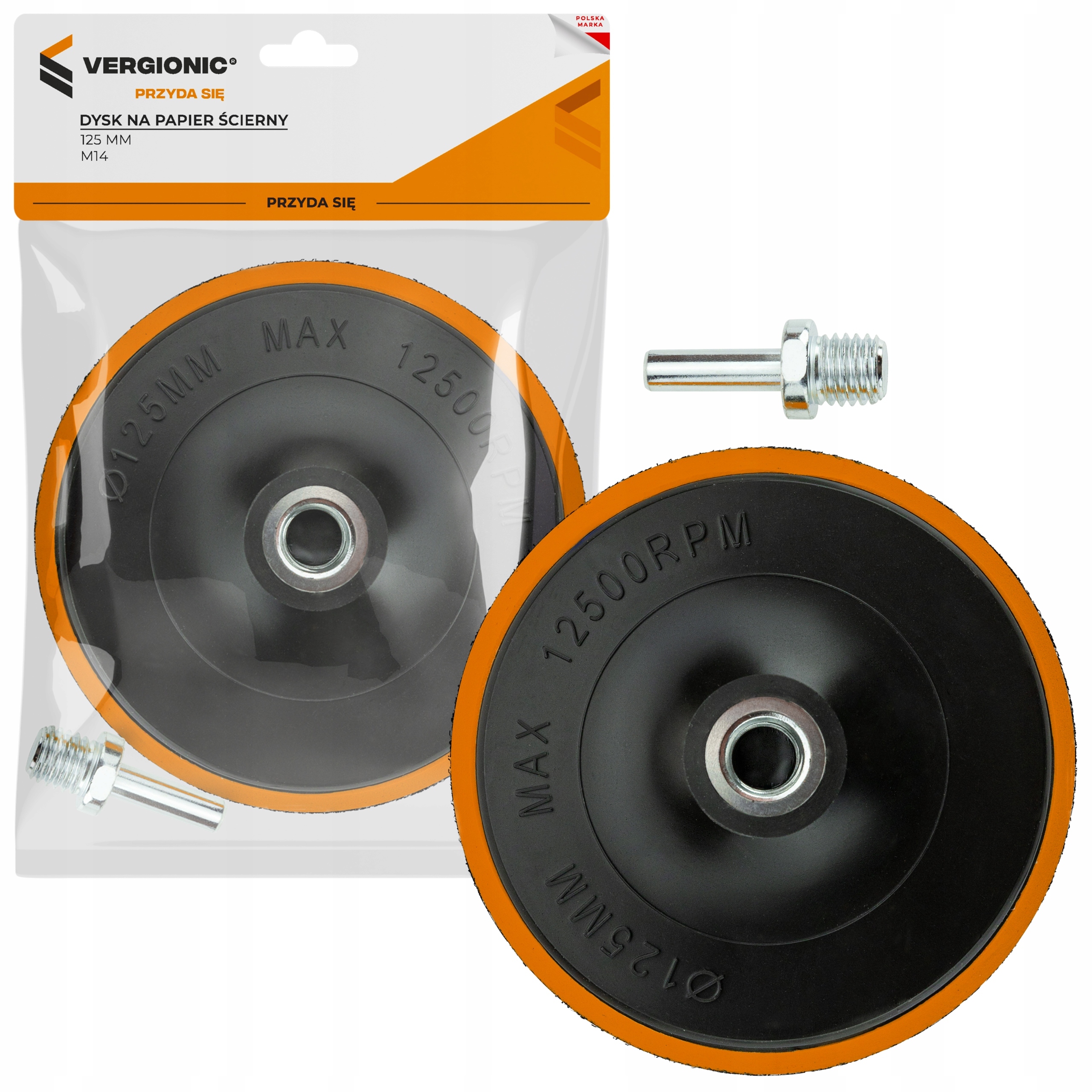 Dysk Szlifierski Na Rzep Papier Ścierny Krążków 125mm Adapter Wiertarski