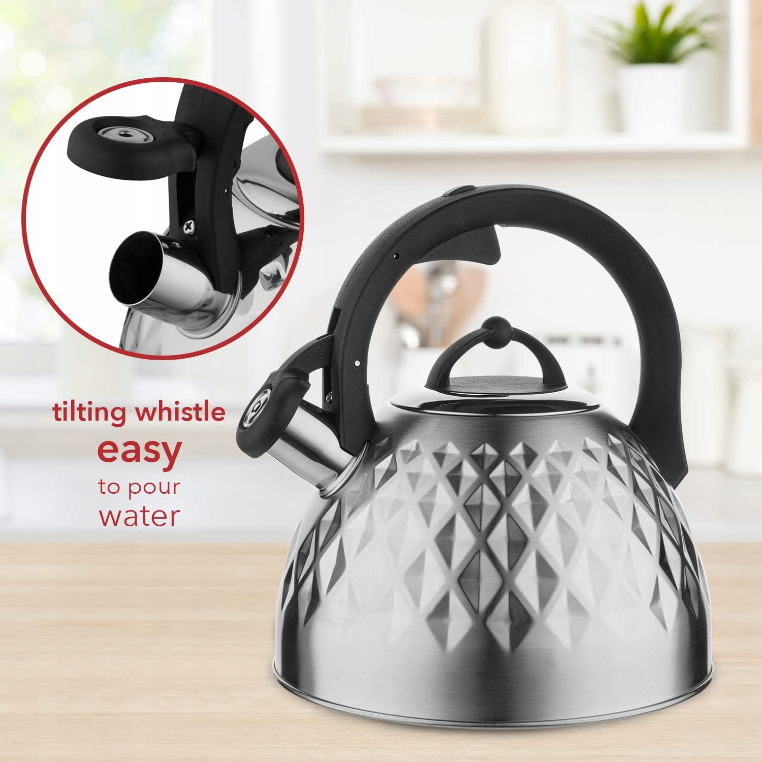 FLORINA Czajnik Indukcyjny 2,5L Stal Nierdzewna Uchwyt Cool Touch — miniatura 2