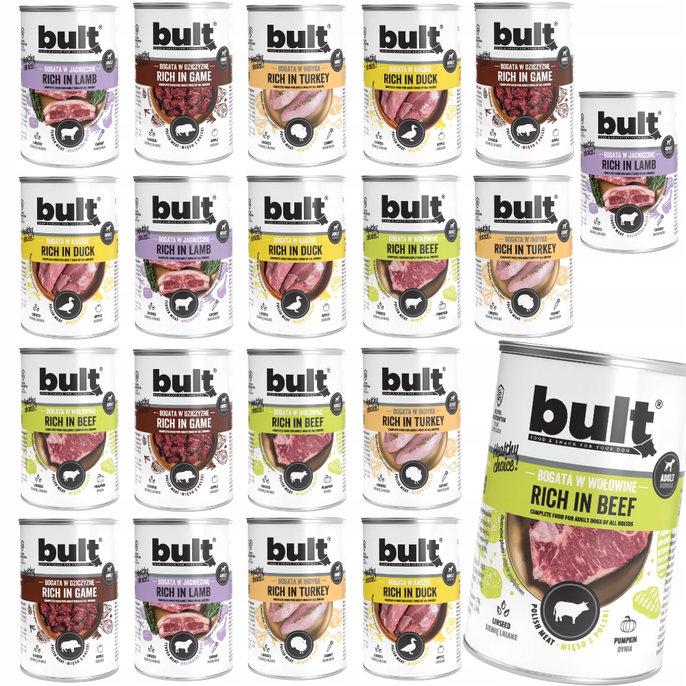 Levně Krmivo Pro Psa Vlhké Krmivo MIX Chutí 20x400G Plechovka Bult Bez Ryb