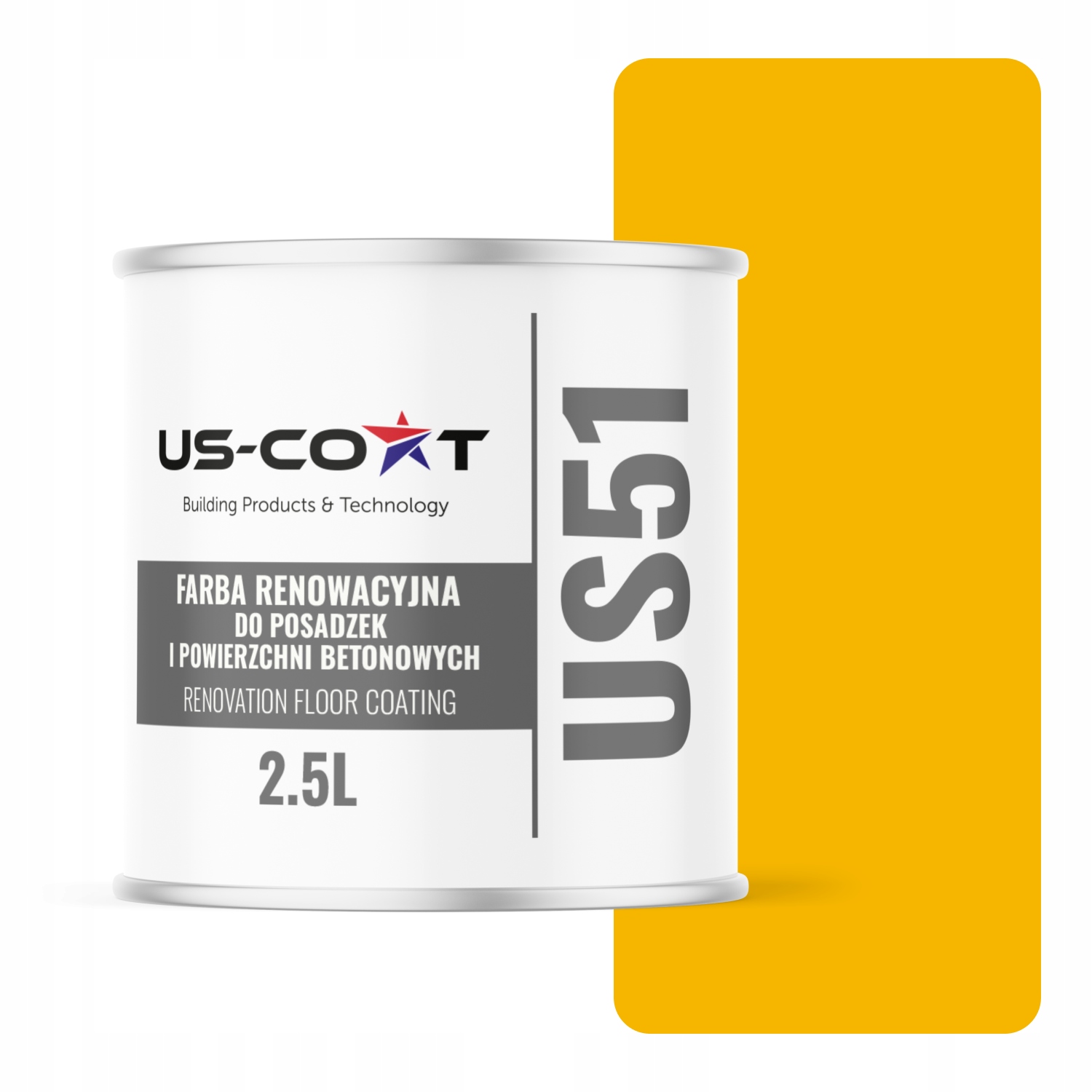 Farba Na Renováciu Podláh Betón Garáž Žltá Kadmiová RAL1021 Mat 2,5 L