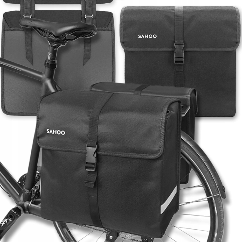 Sakwa Rowerowa Torba Na Bagażnik Tylna 36L Dwie Komory Usztywniana Odblask