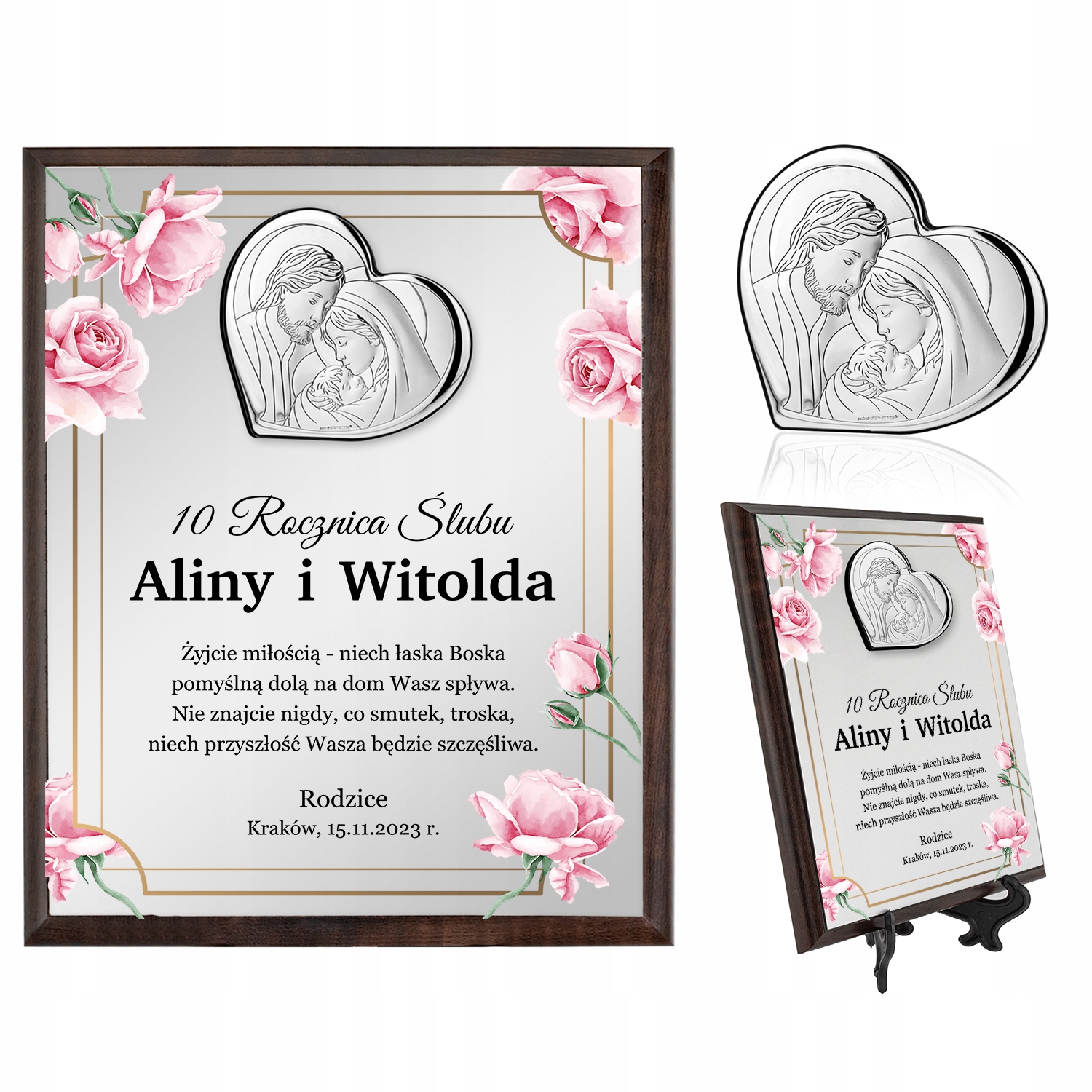 Srebrny Obrazek Rocznica Ślubu Jubileusz Grawer