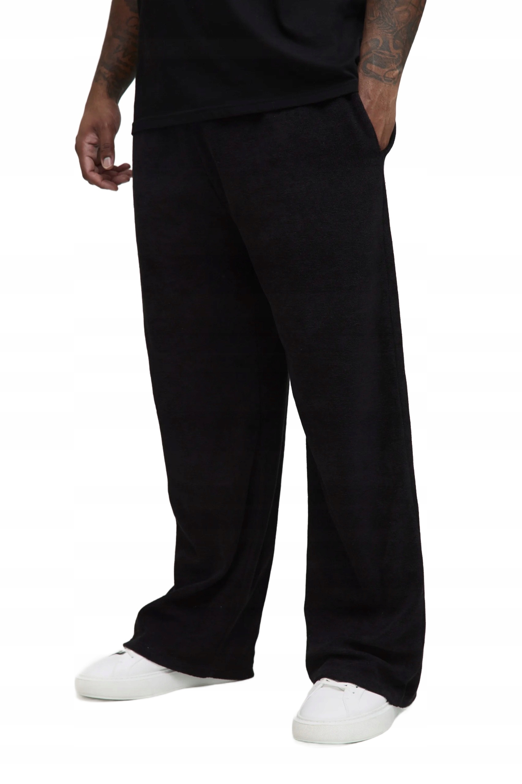 Boohooman Černé Pánské Tepláky Volné Plus Size 3XL Z3A