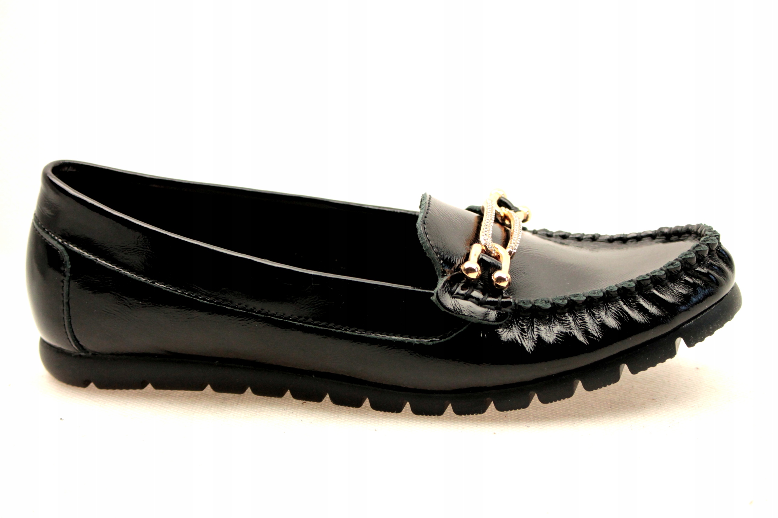 Mokasy Lemar 10137 38 Černá Lakovaná spona