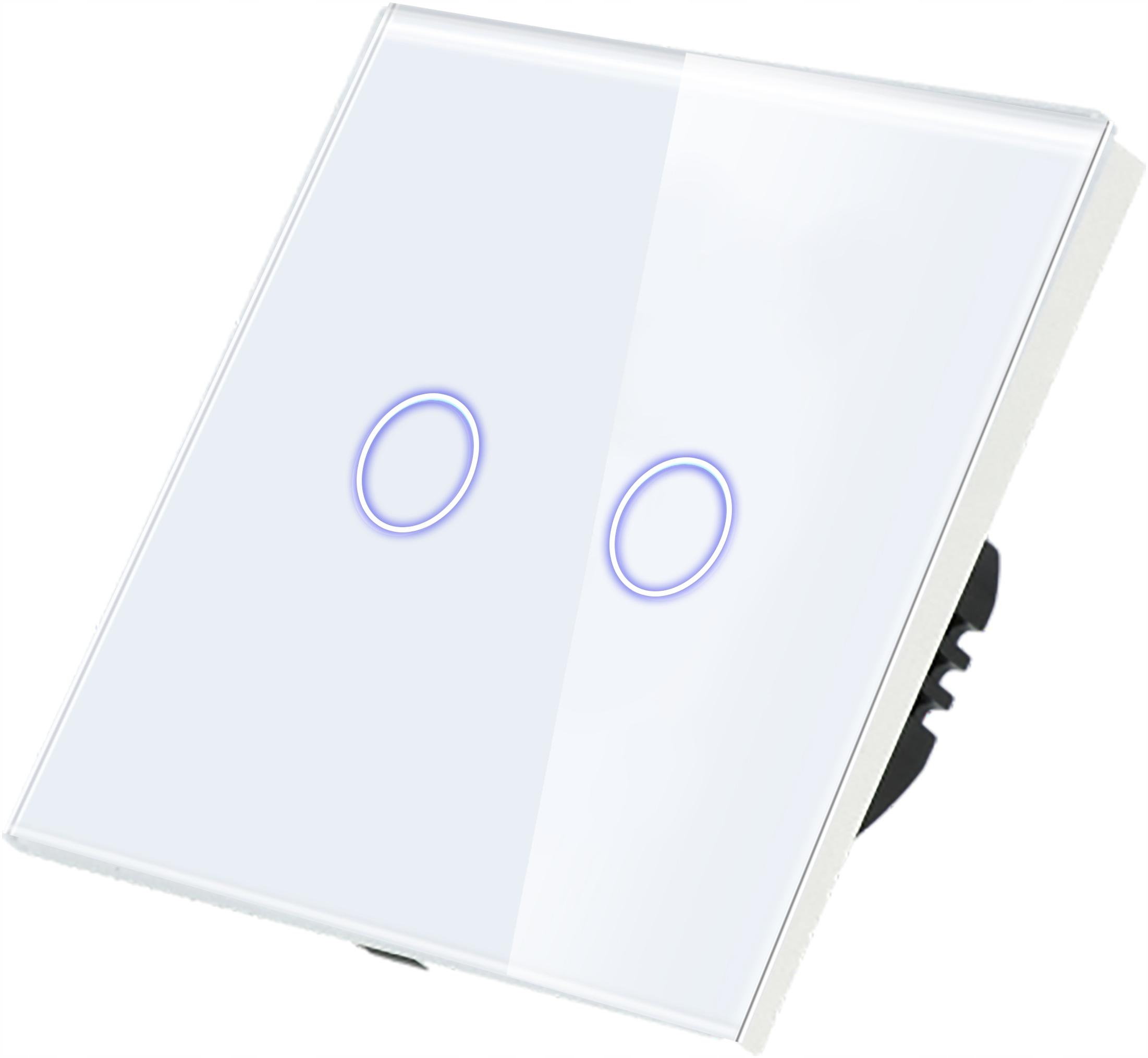 Schodišťový Spínač Křížový Klecový Dotykový Světla Dvojitý Bílý Bez N