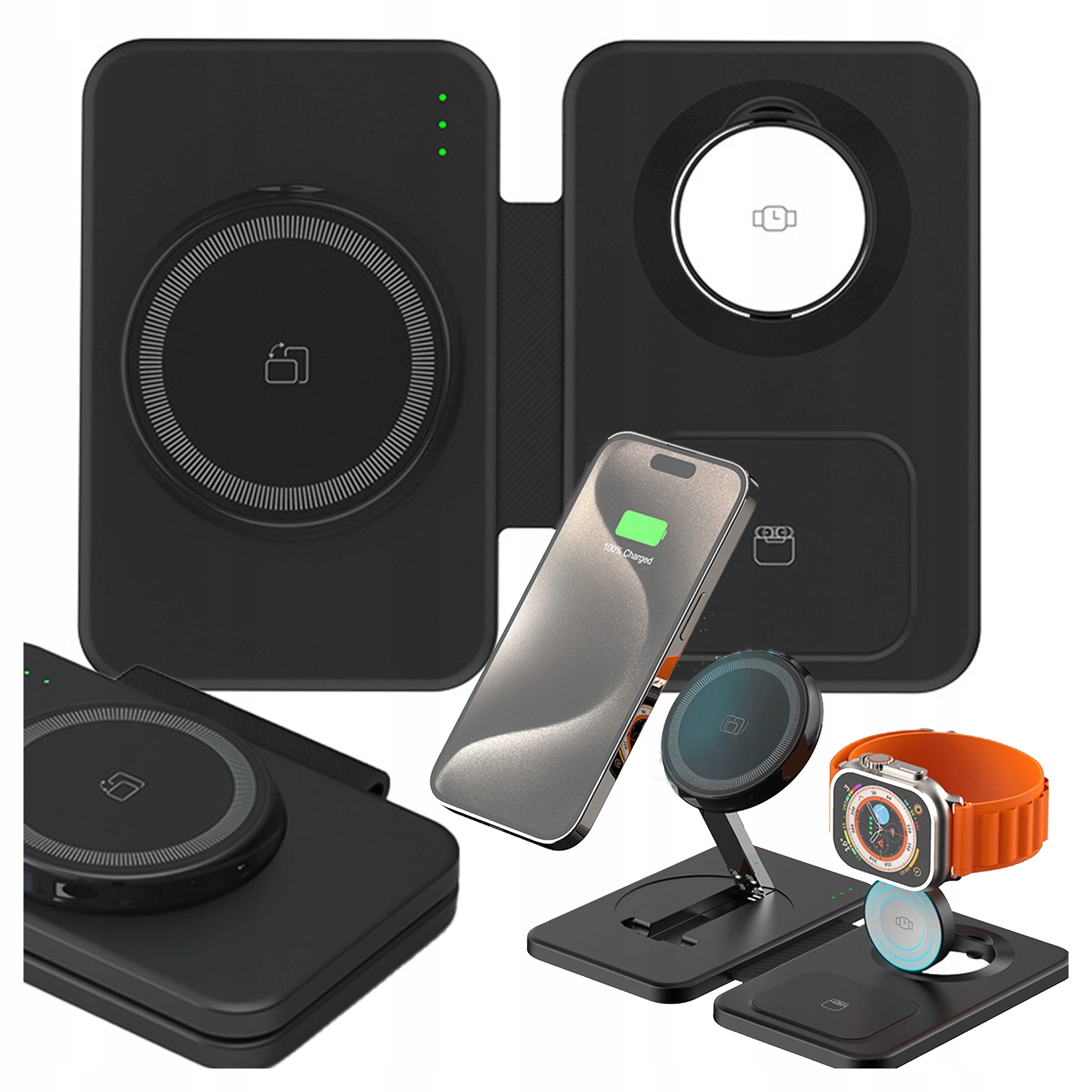 Indukční Nabíječka Qi 3V1 Pro Iphone Magsafe Apple Watch Airpods Usb-c Alogy