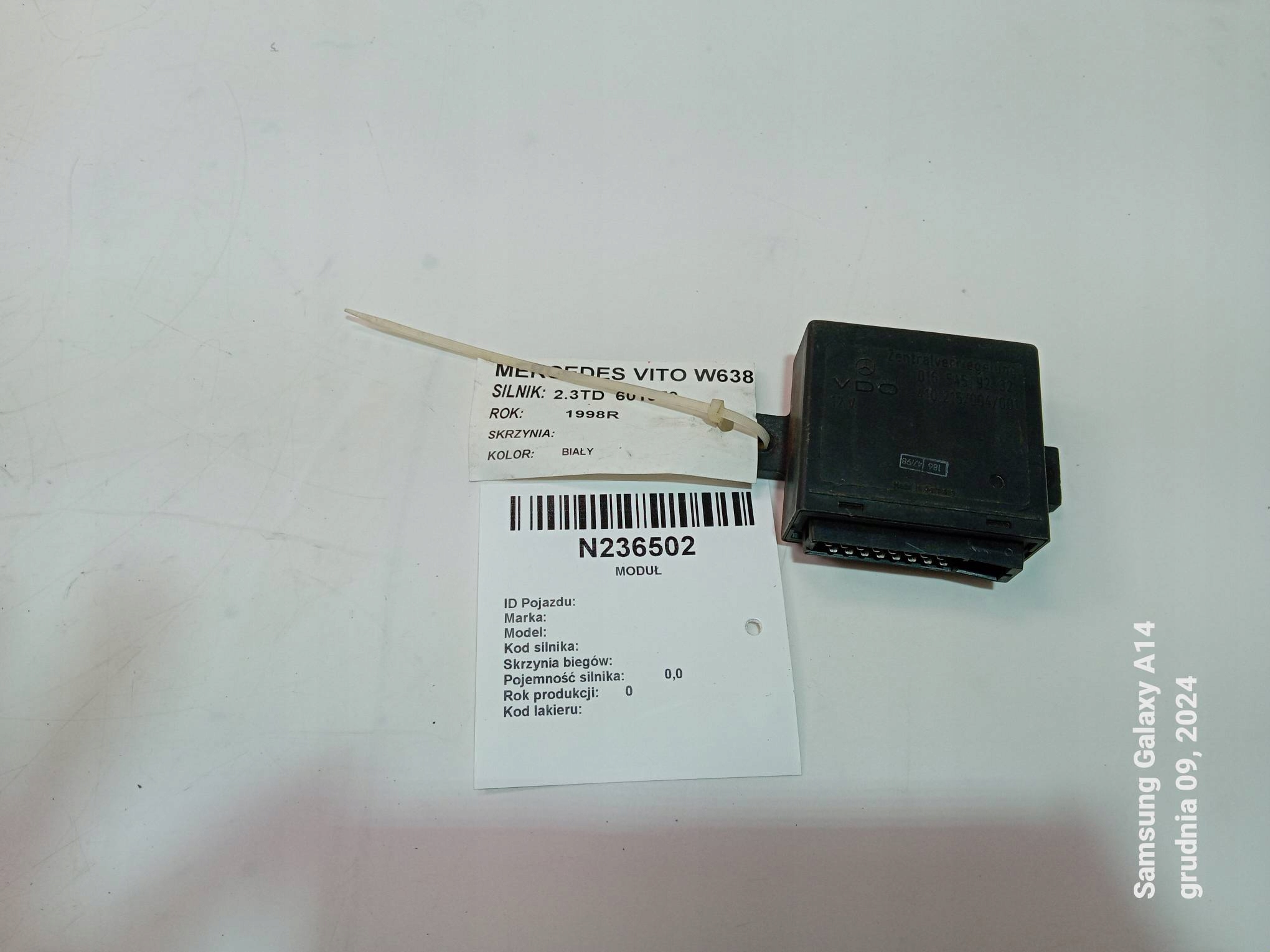 Module Central de la serrure 0165459232 MERCEDES VITO