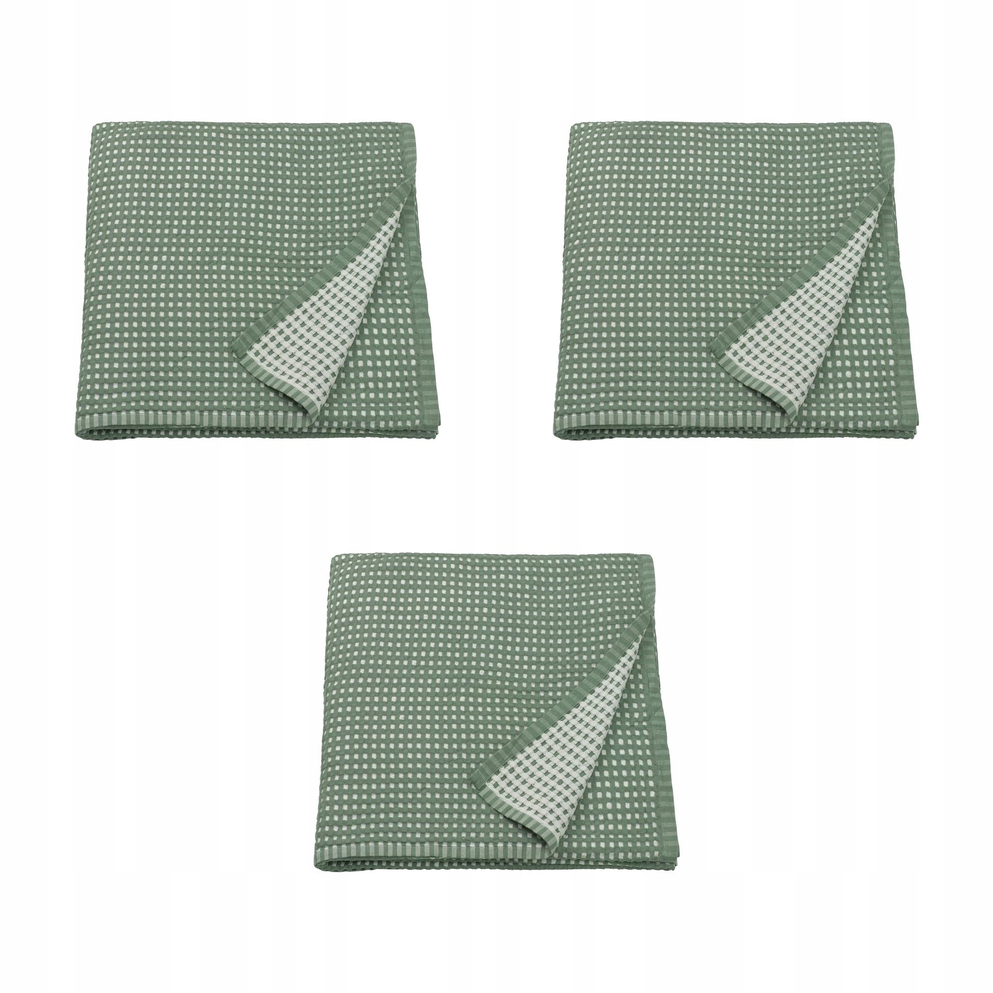 3 ks Přehoz Pelartuja zeleno-šedý 230 x 250 cm bavlna