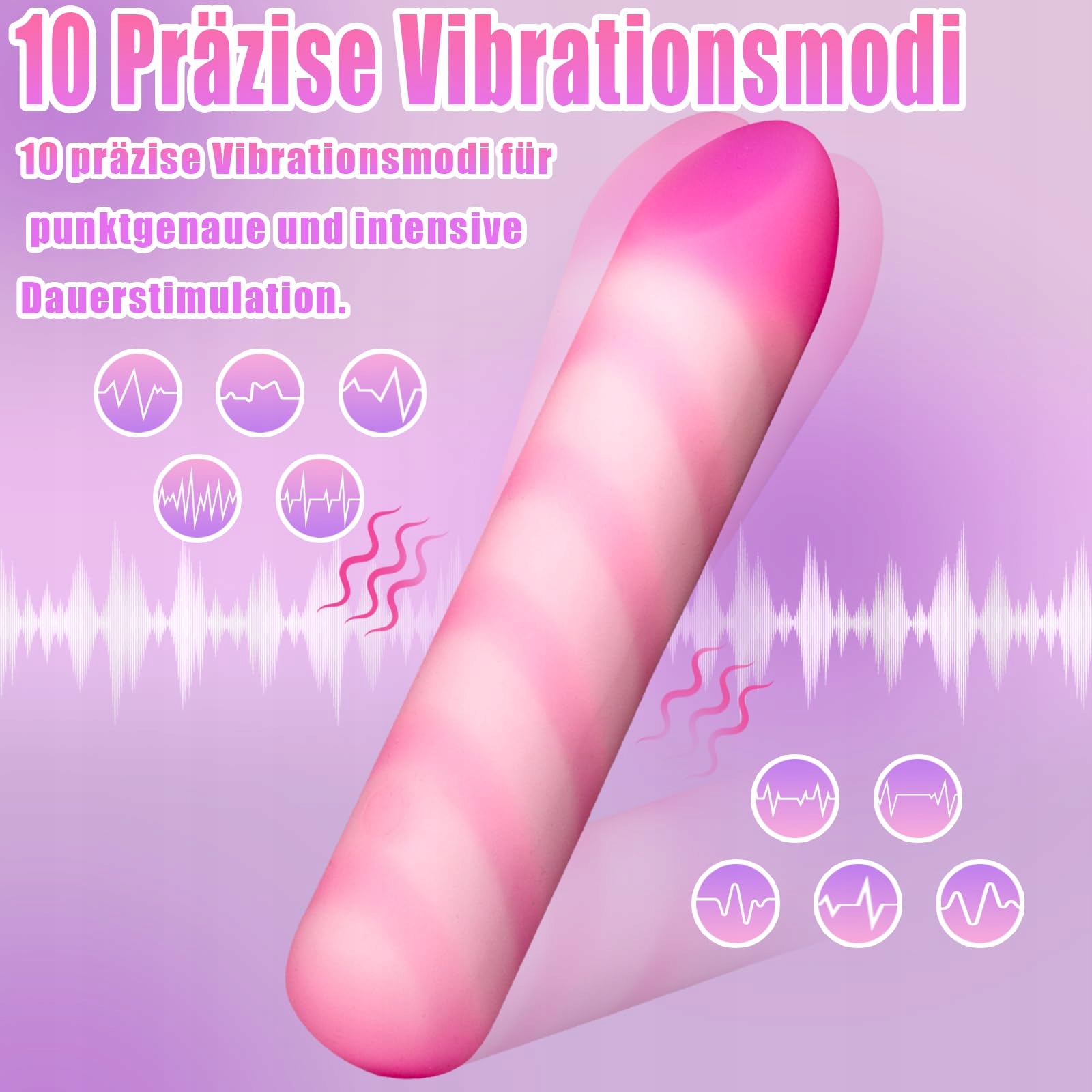 DILDO VIBRATOR Dla Kobiet 10 Trybów Wodoodporny Cichy Masażer Klitorisu — miniatura 3