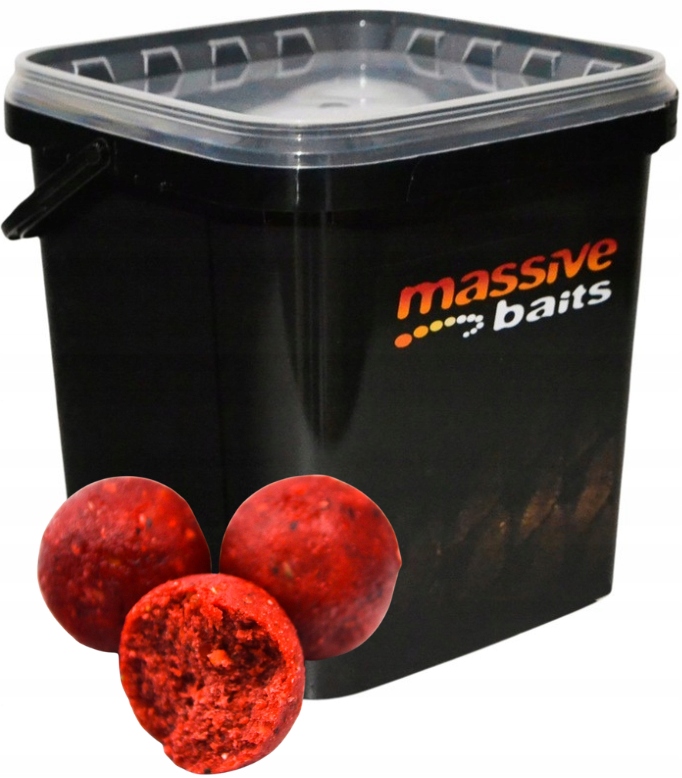 Kulki Massive Baits Eco 18mm 3kg Strawberry Wiadro