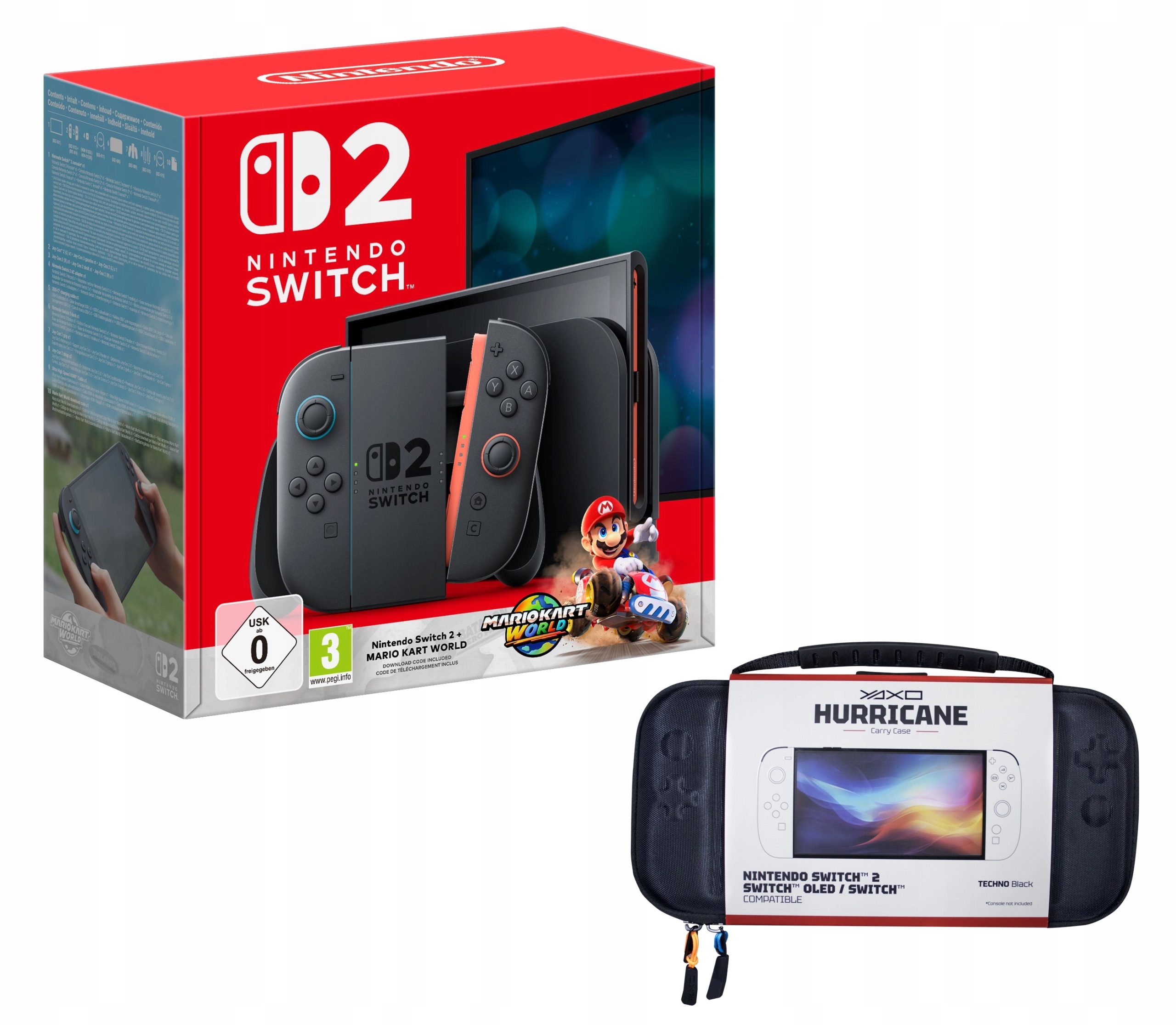 Nintendo Switch - yuuki☆。.:＊・゜ Konsola Nintendo Switch 2 Mario Kart World + etui YAXO