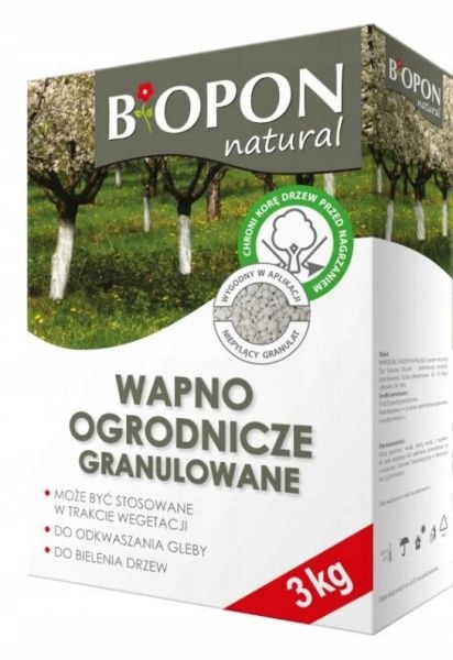 Wapno Granulowane Nawóz Granulat Do Odkwaszania Malowania Drzew BIOPON 3Kg