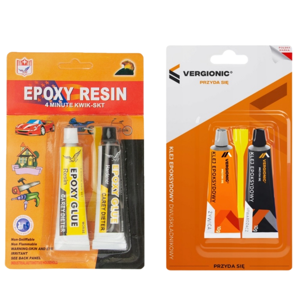 ŻYWICA KLEJ PŁYNNY DWUSKŁADNIKOWY EPOKSYDOWY MOCNY KLEJENIA GUMY I TWORZYW Czas wiązania wolnoschnący