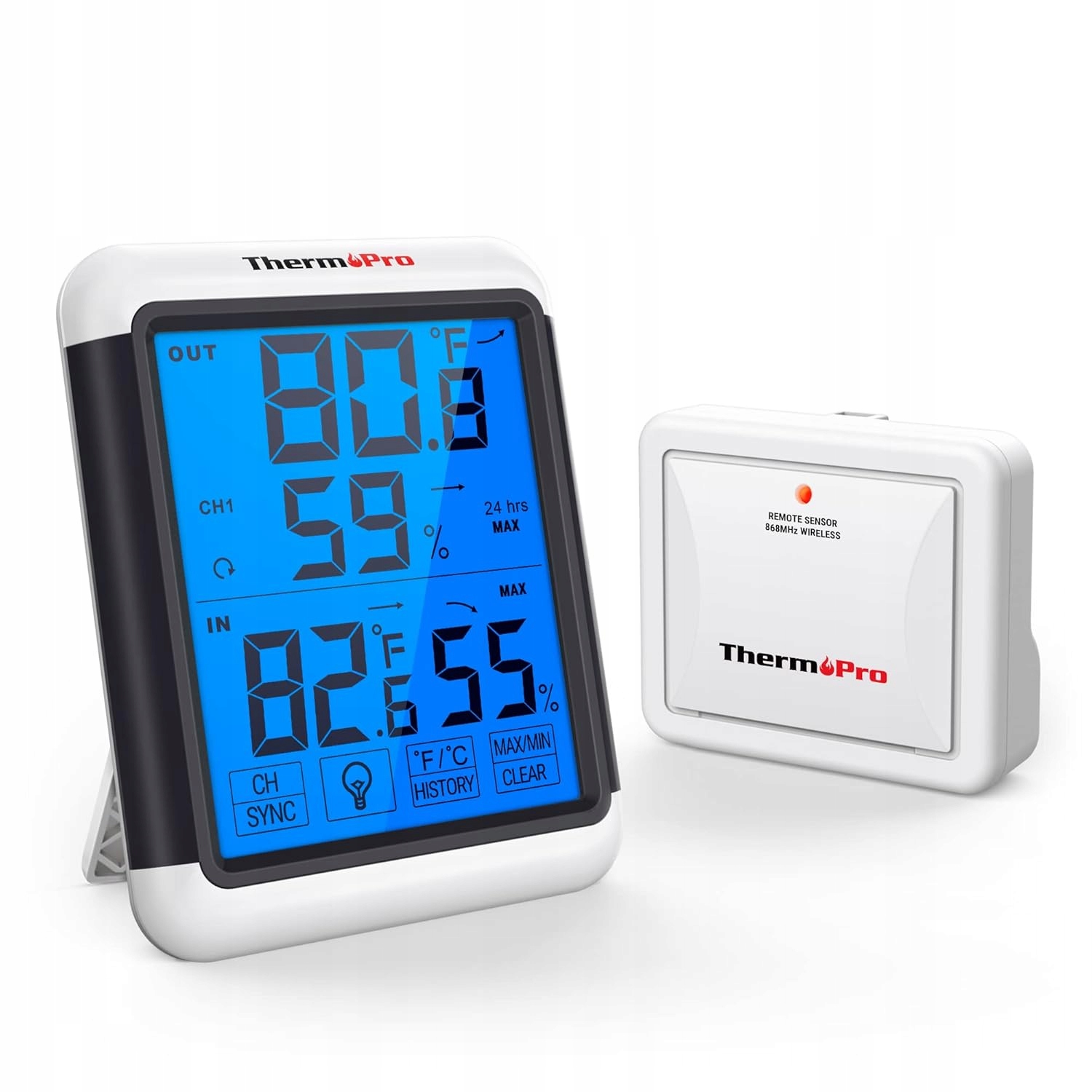 Bezdrátová Meteo Stanice Teploměr Vlhkoměr Venkovní Senzor LCD