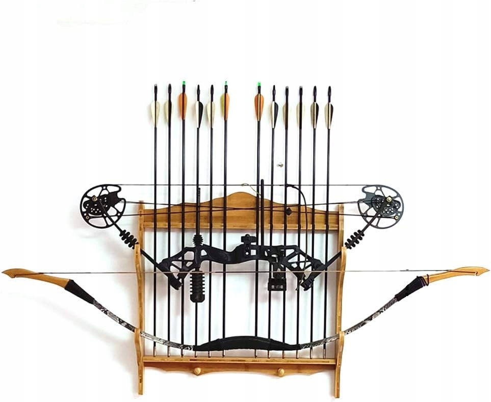 Držák stojanu, organizér na luk a šípy, dřevěný bambusový nástěnný rám