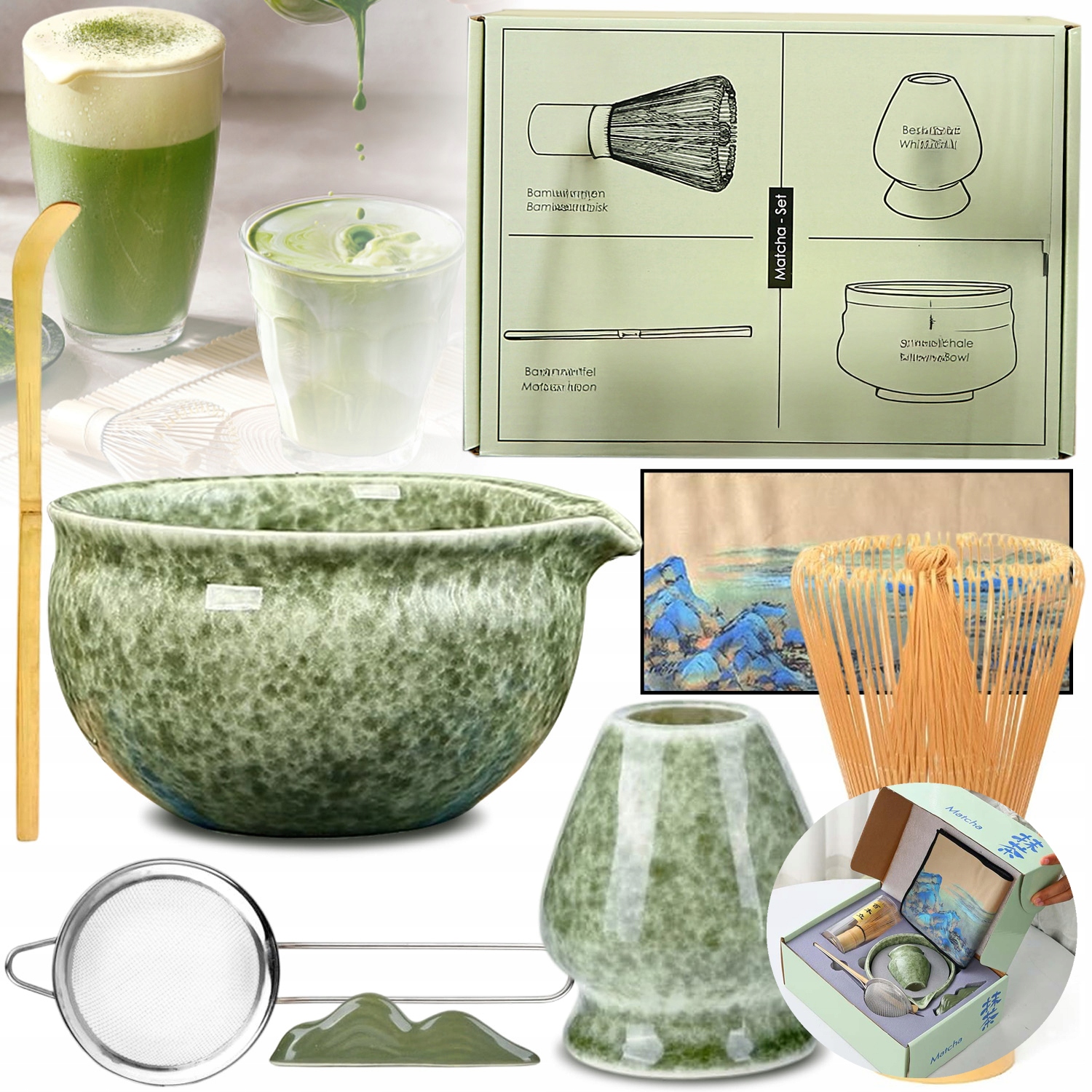 Bambusowy Zestaw Prezentowy Do Herbaty Matchy Chashaku 7 Szt.