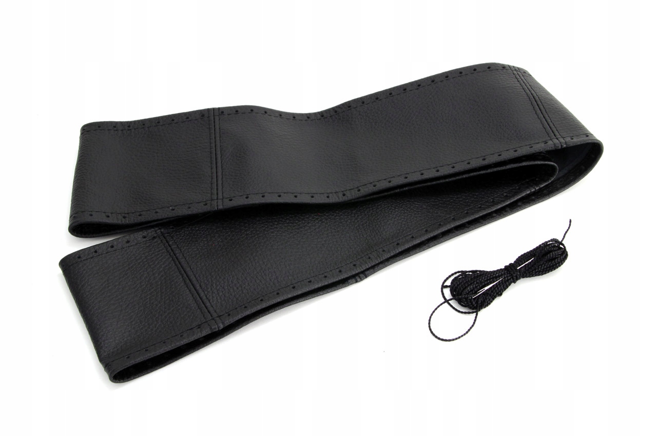 Pokrowiec sznurowany skórzany na kierownicę samochodową l 41-43cm amio-0176