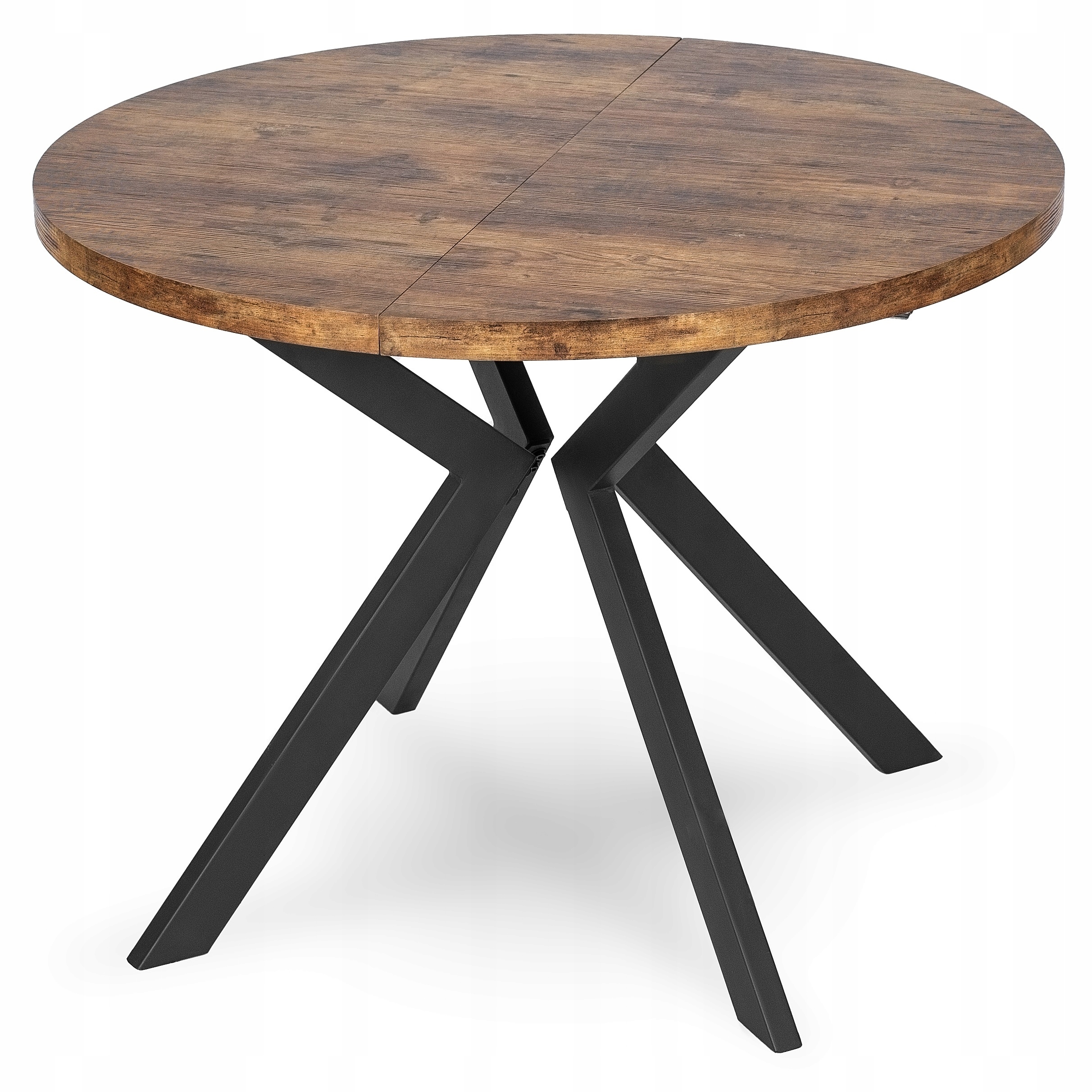 Stół Okrągły Rozkładany Nowoczesny Jadalnia Salon Loft Dąb Rustykalny LUKAS Grubość blatu 3.6 cm