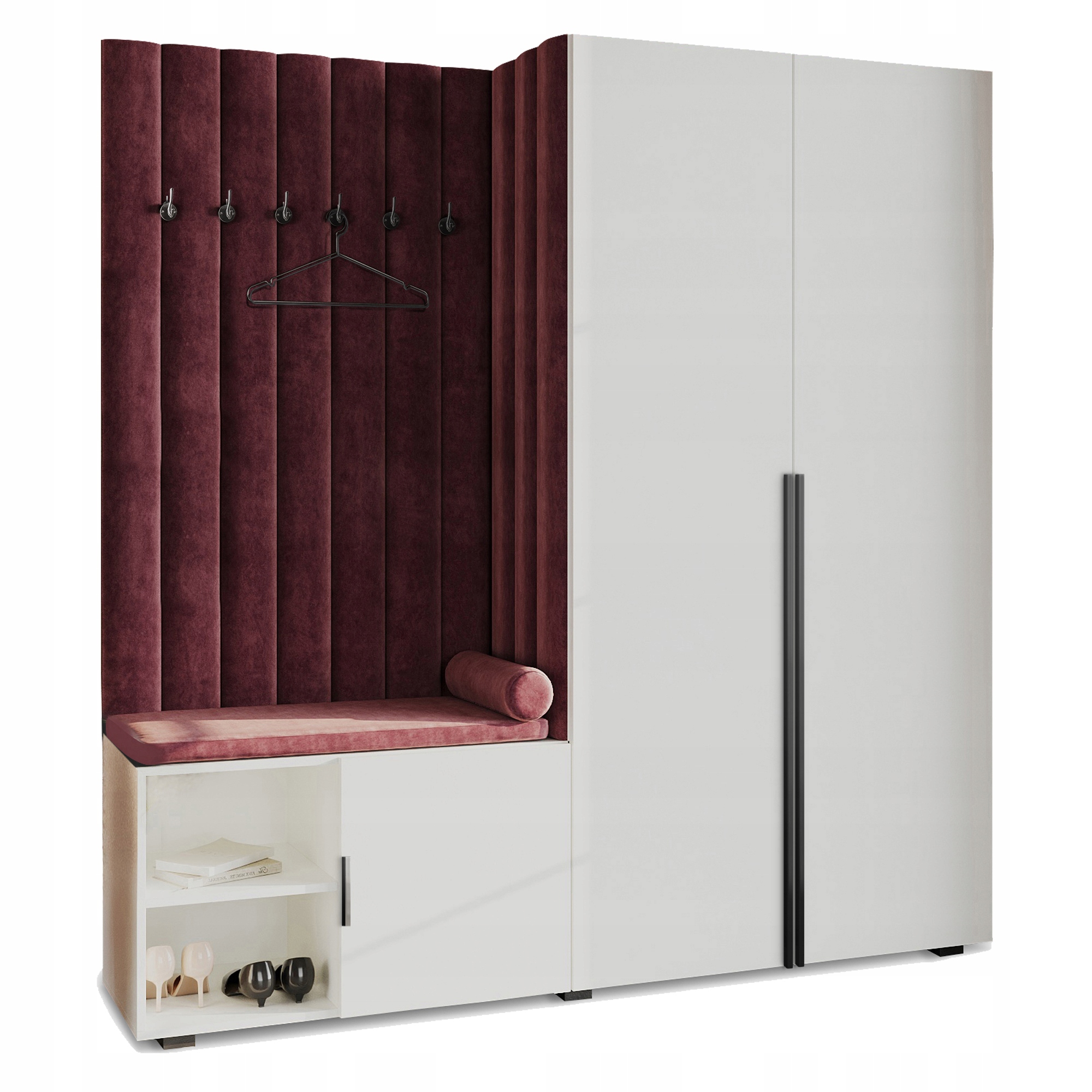 Předsíňová Skříň Do Předsíně S Sedákem, Bílá, Hexa, Černá 68