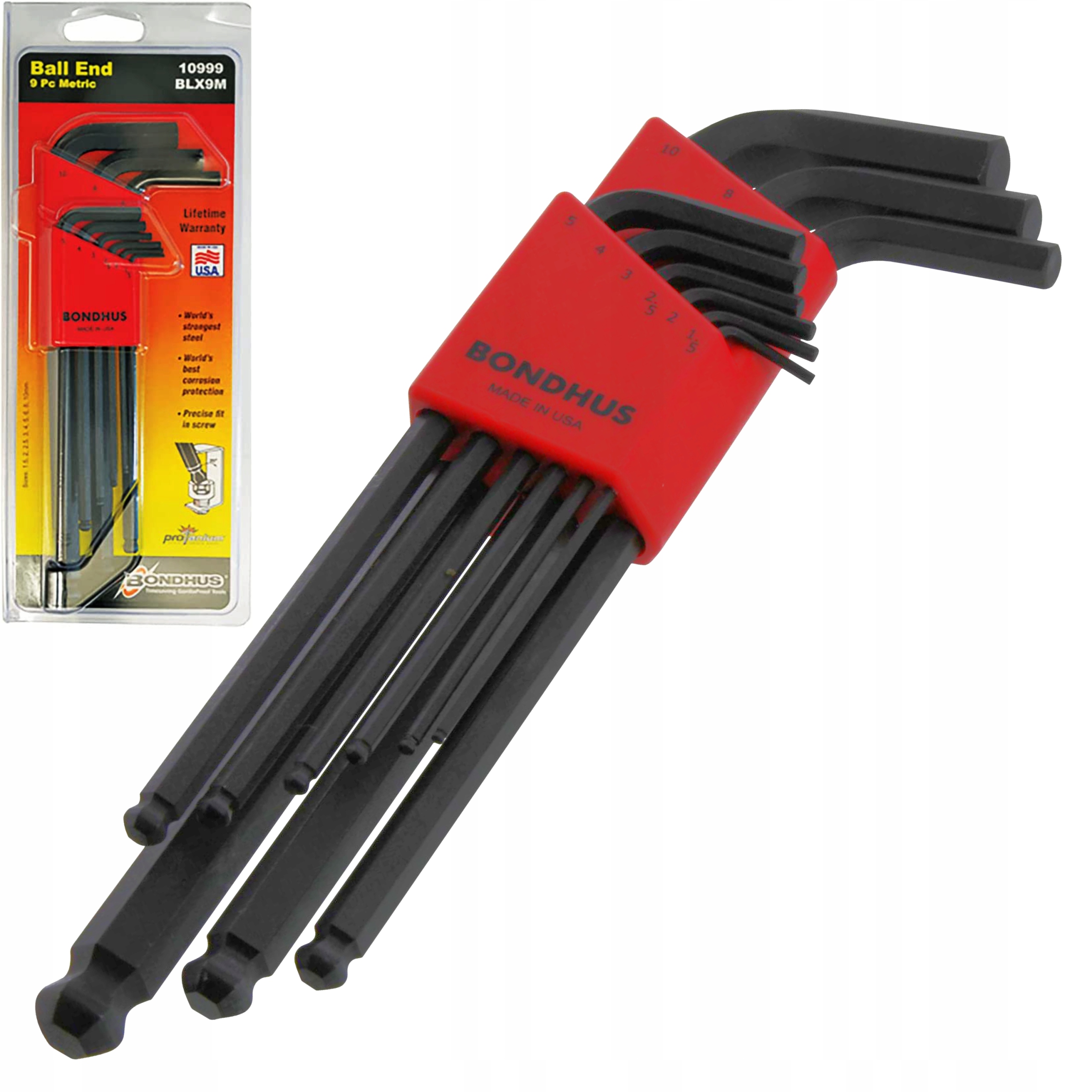 

Bondhus 10999 Klucze Imbusowe Hex Metryczne 9 szt