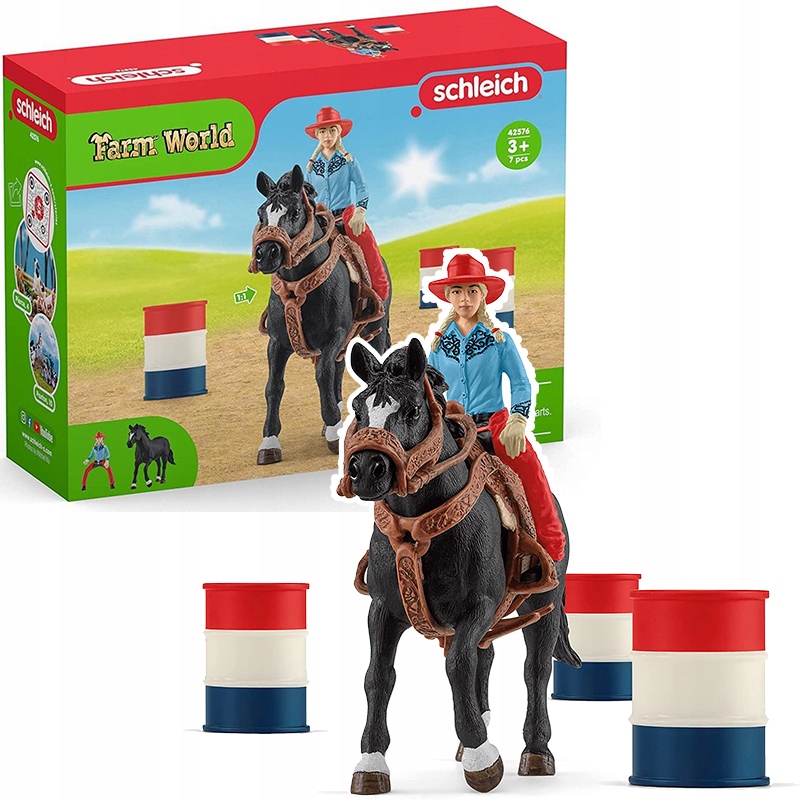 

Kowbojka I Wyścig Wokół Beczki Koń Schleich 42576