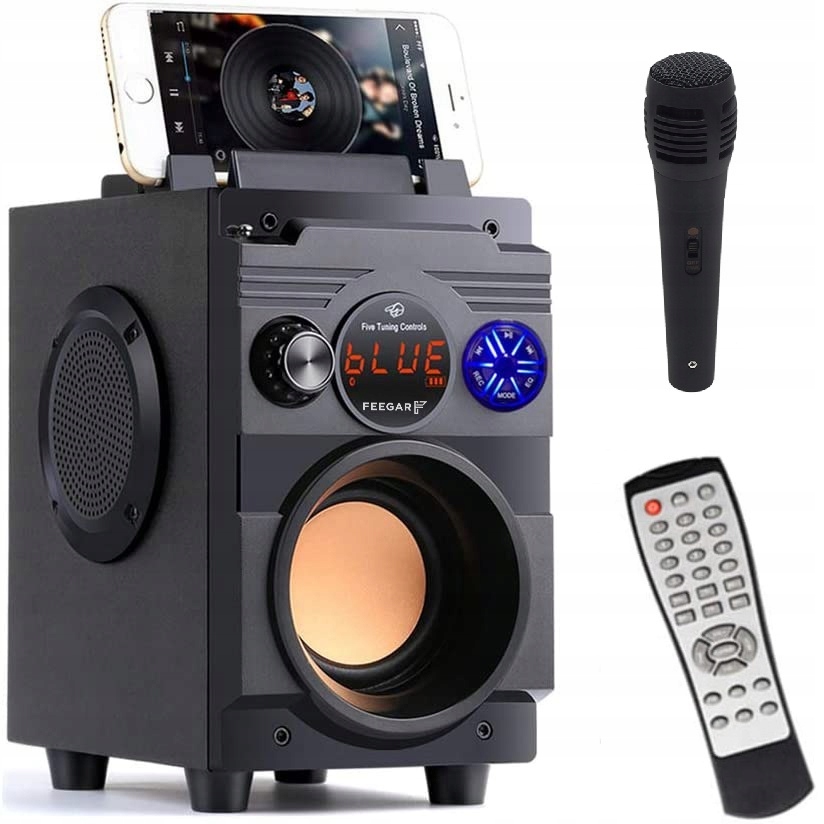 Přenosný Bluetooth Reproduktor Feegar Showjet Karaoke Mikrofon 3.5 mm jack Aux