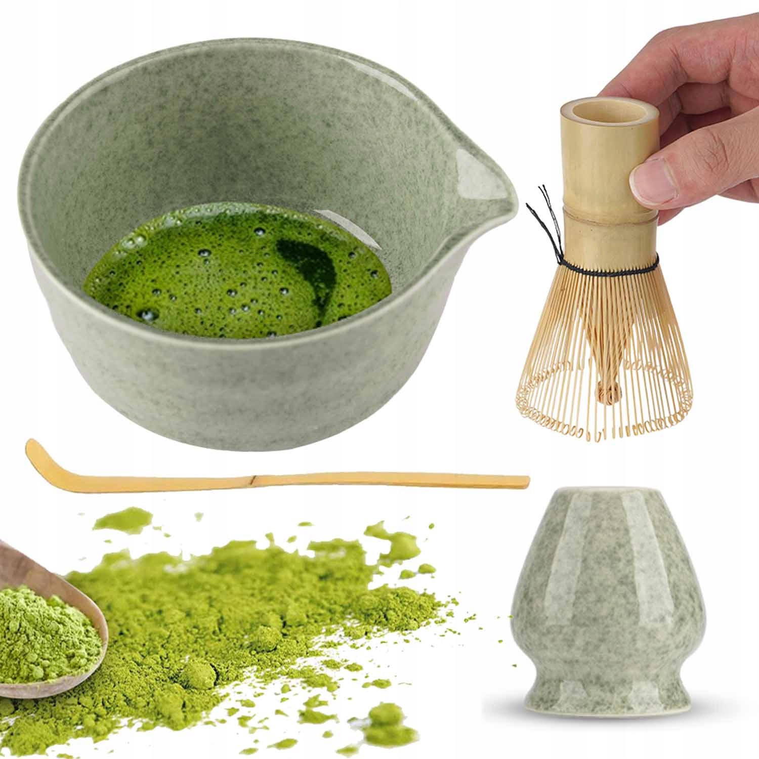 Zestaw Do Herbaty Matcha 4-CZĘŚCIOWY Zestaw Startowy Do Zielonej Herbaty