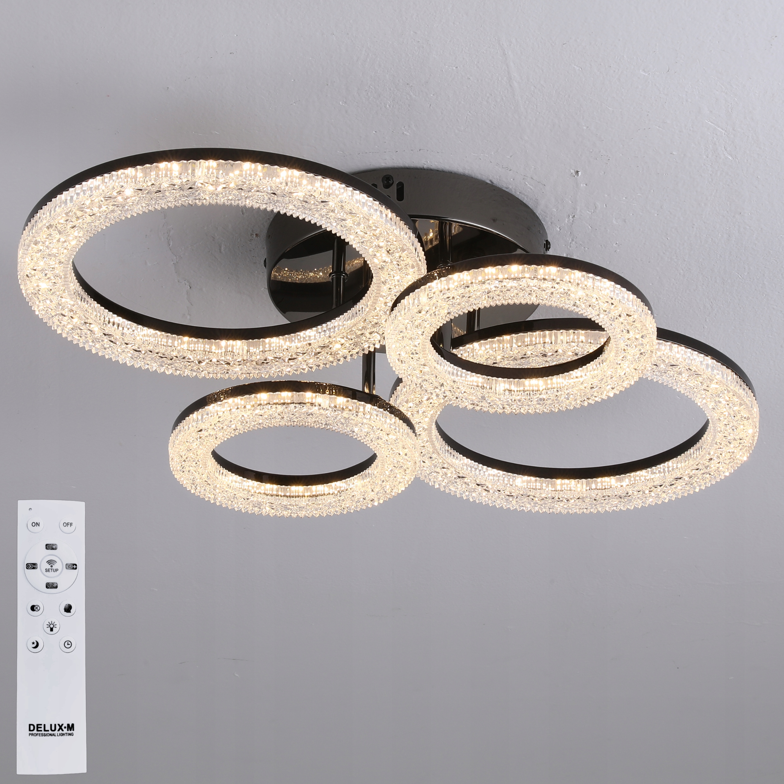 Stropní Svítidlo Křišťálová glamour závěsná Lustr Stropní Svítidlo Led Dálkový Ovladač 61W