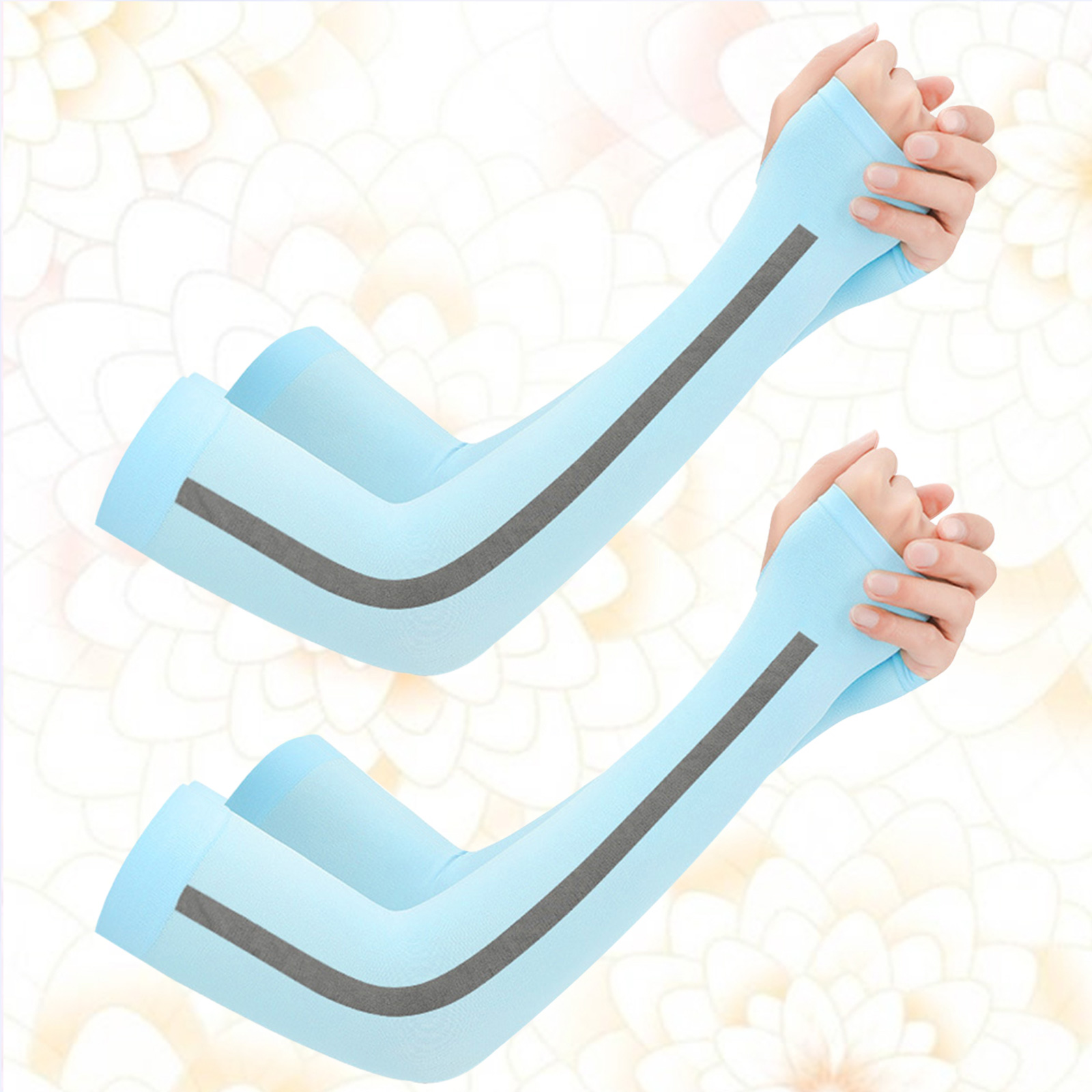 2Pairs Blue Portable Arm Sleeves Oddychająca nylonowa ochrona przeciwsłoneczna