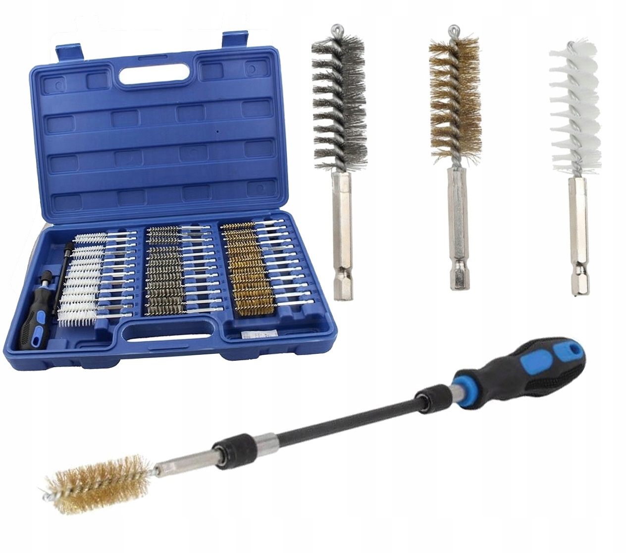 Sada kartáčků na čištění otvorů trubek drátěnka kartáč 38 ks