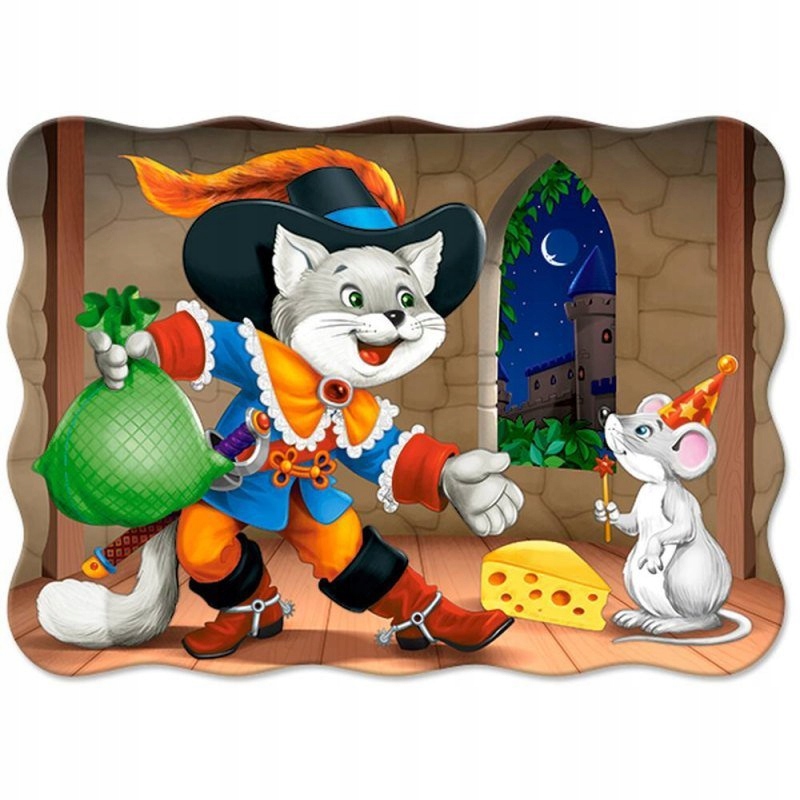 PUZZLE Kot w butach kotek PREZENT dla 4 latka Marka Castorland