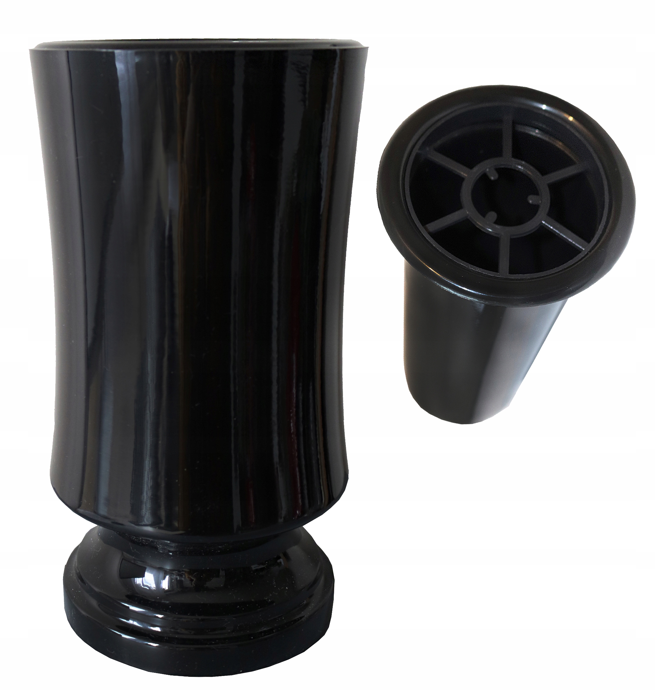 Wazon nagrobny W11 czarny - elegancki - ciężki