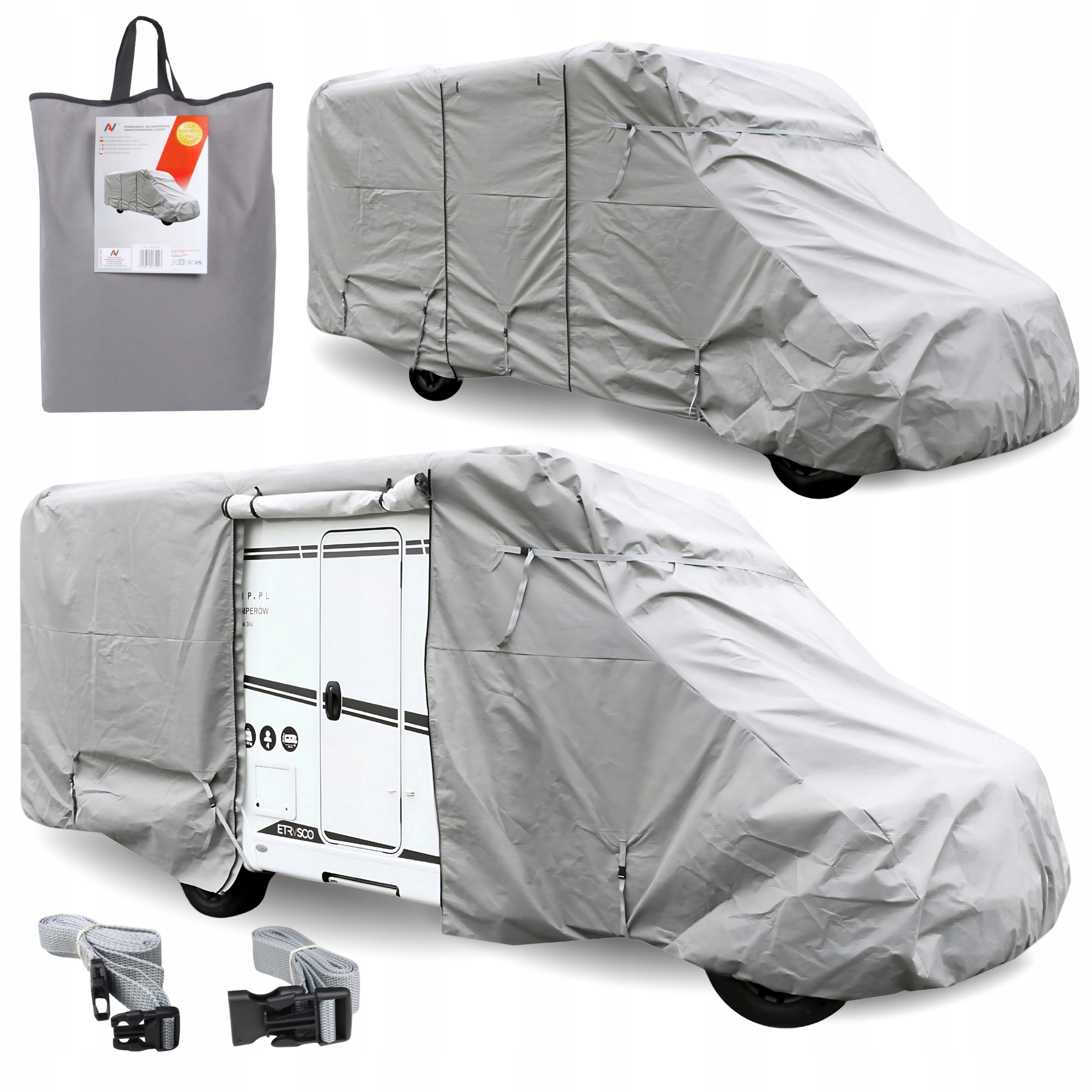 Obal na karavan Polointegra 790-820 cm Plachta Kryt Voděodolný 7x Pás