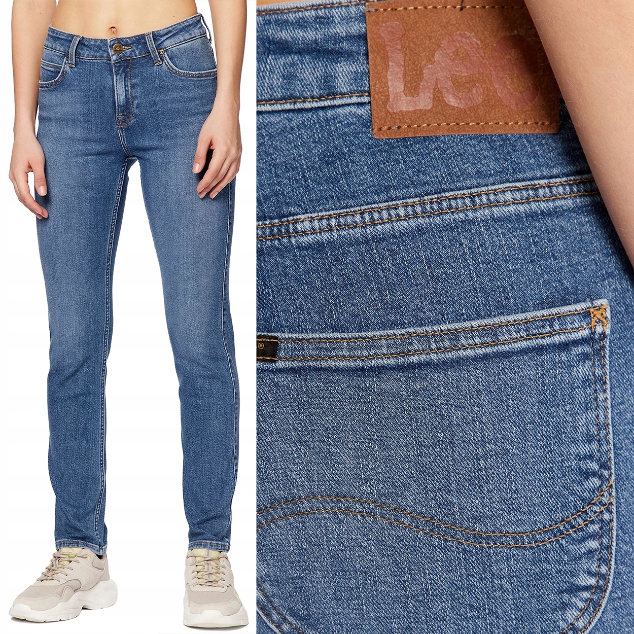 Lee Elly slim Feels Like Indigo jednoduché dámské džínové kalhoty W32 L33
