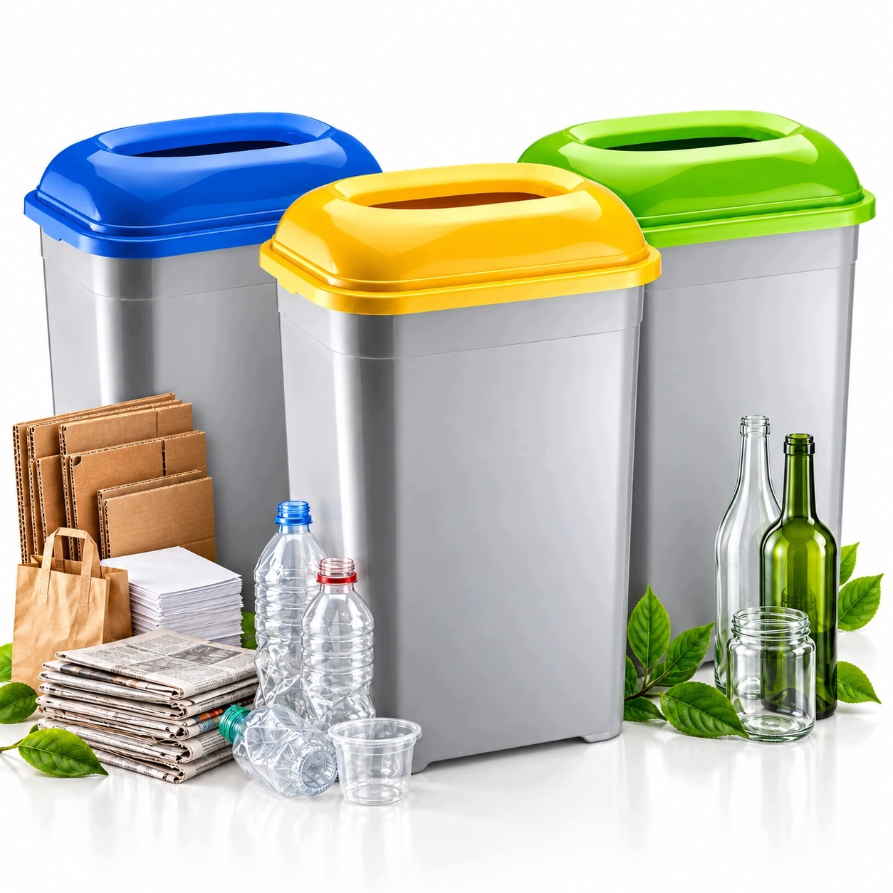 Foll Sada Košů Na Třídění Plastů, Sklo, Papír 50 L