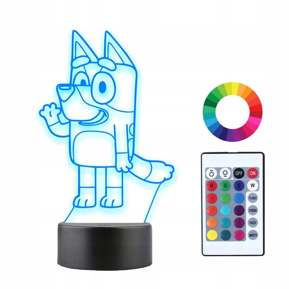 

Lampka Nocna 3D Led Bajka Blue Imię