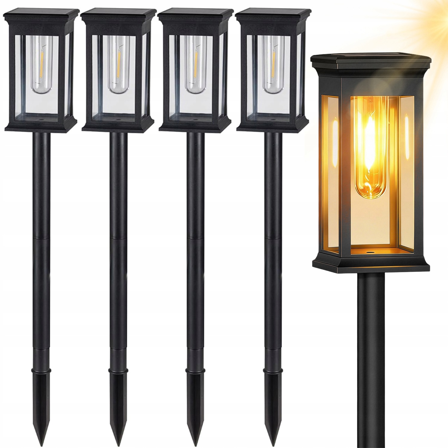 Solární lampa pro venkovní použití, Zahradní lucerna, Podlahová lampa