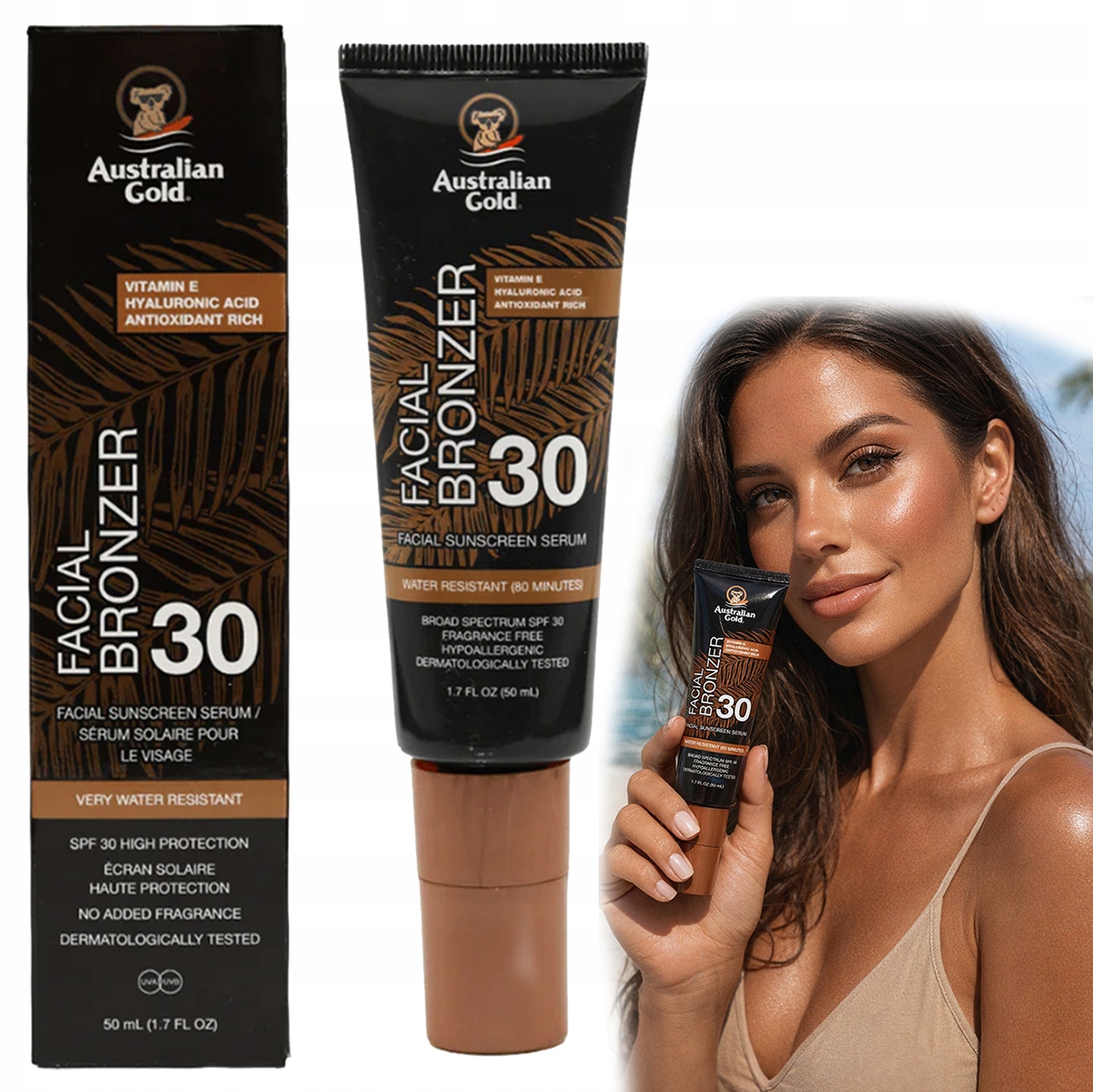Bronzer na opalování obličeje SPF30 Australian Gold Daily Facial Serum