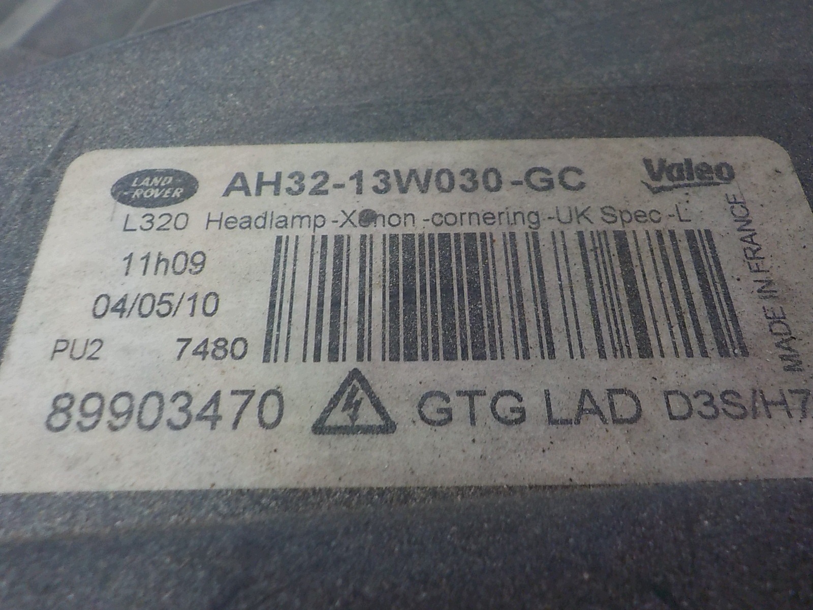RANGE ROVER L320 LIFT XENON light left front front UK