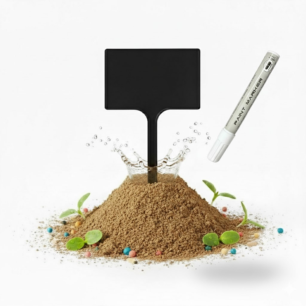 Tabliczki Etykiety do ROŚLIN 7x10,5cm KWIATY WARZYW do OPISU CZARNA +marker