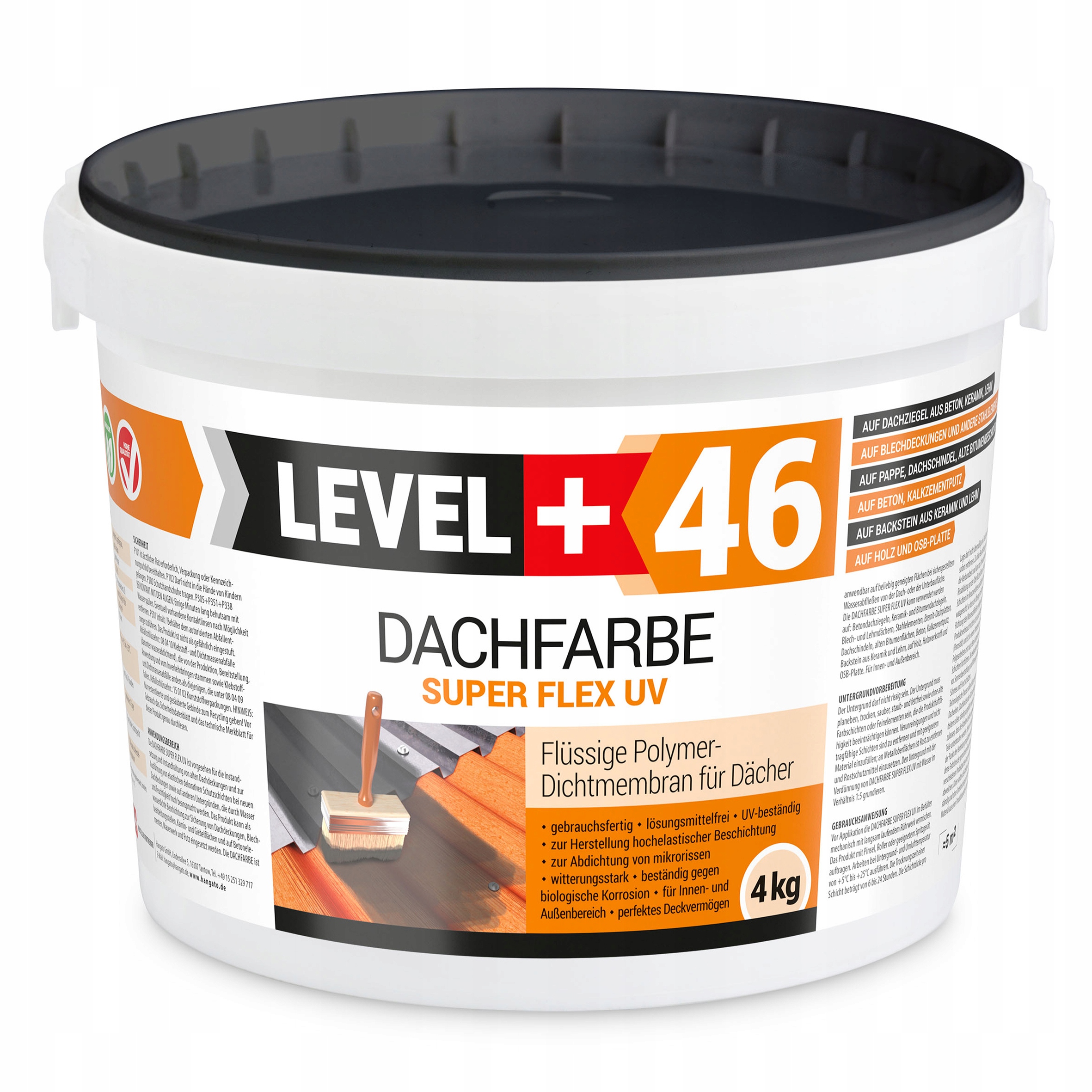 Farba dachowa płynna folia szara 4kg Level+46 Marka Level+