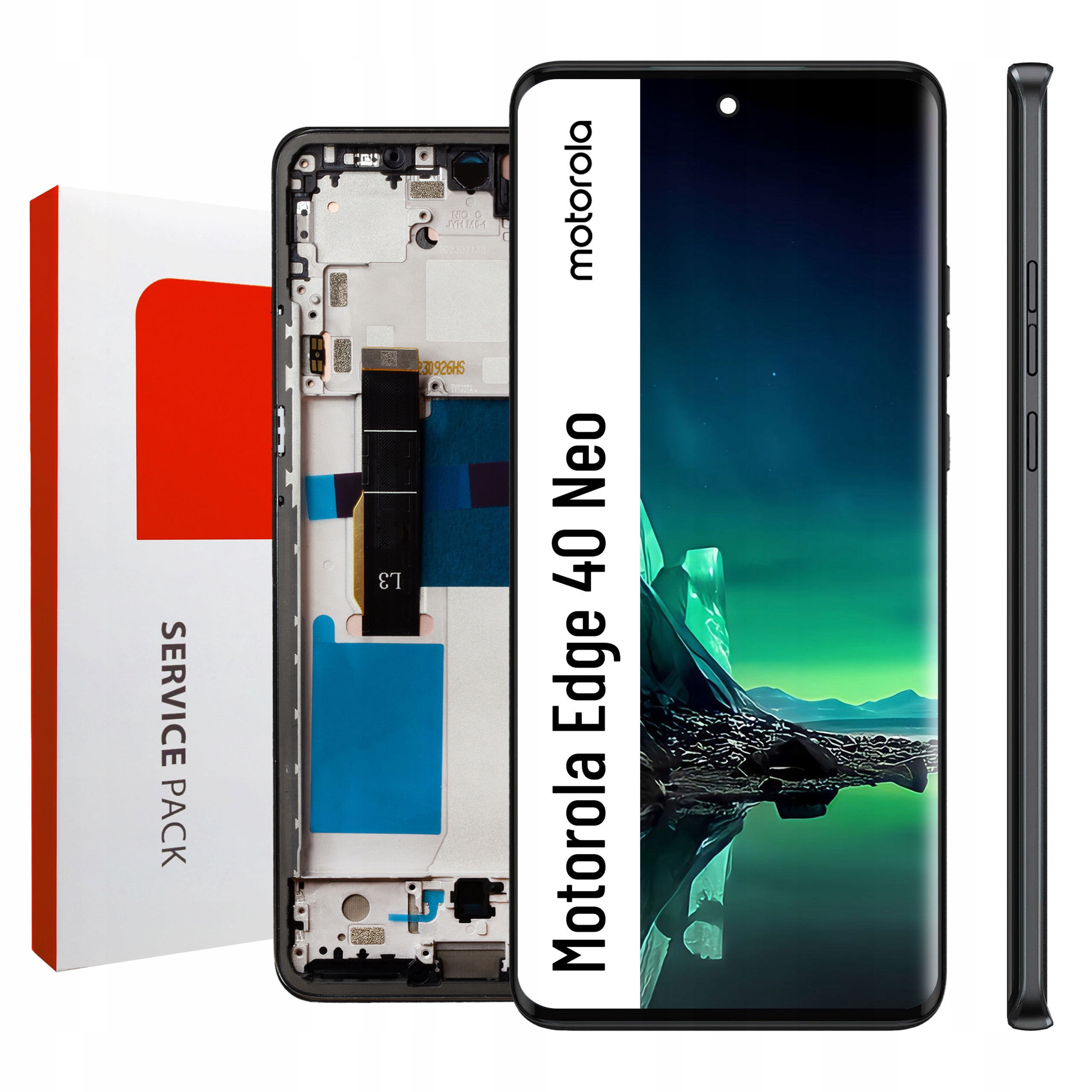 XT2307-1 LCD pre Edge 40 Neo Service Pack Rámček Matrica Originál Zila