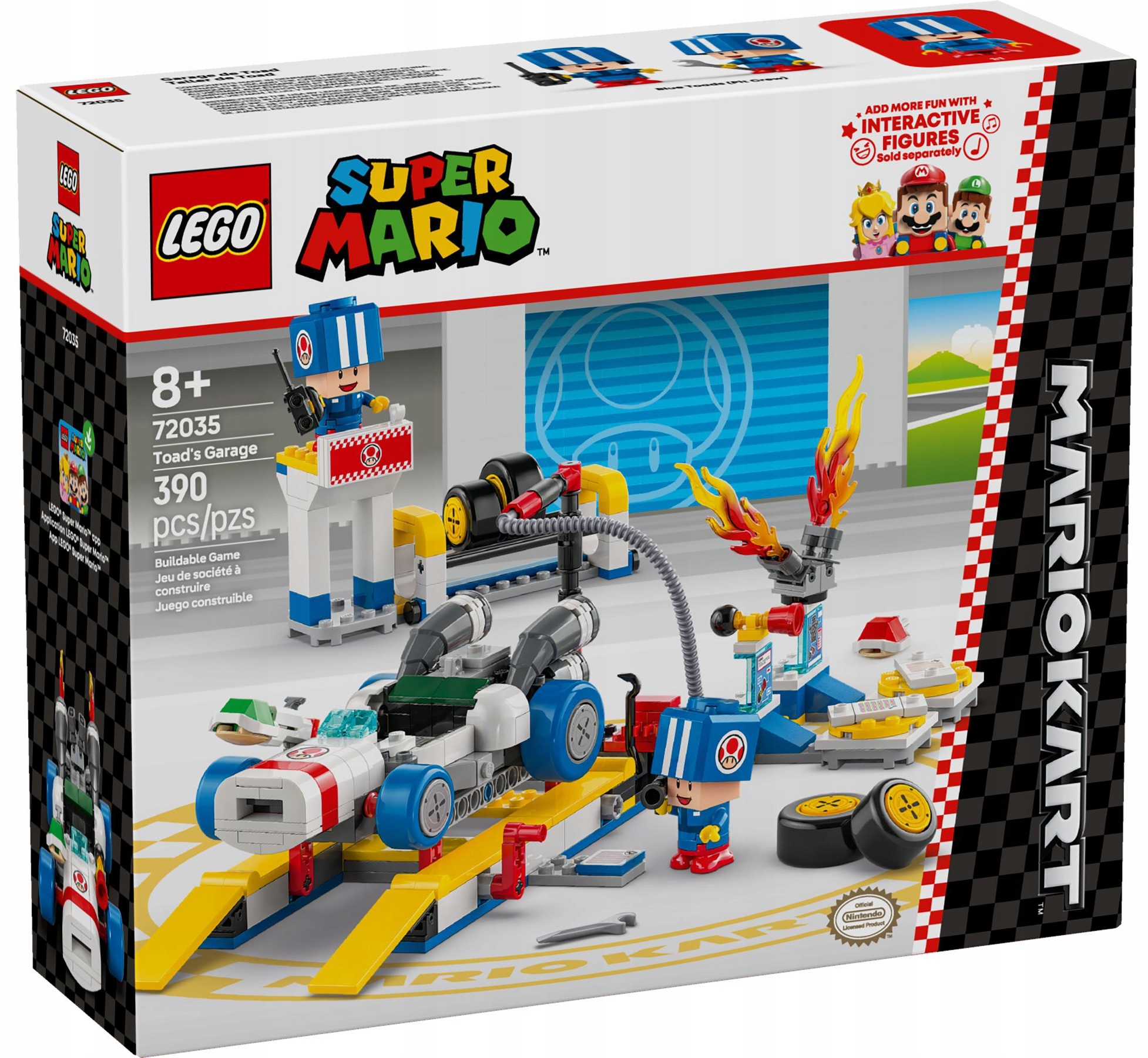 Lego Mario Mario Karty Toad A Jeho Garáž Sada Kostek 72035